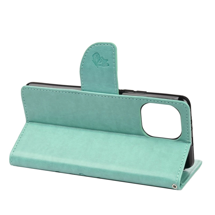 For Xiaomi Mi 11 Butterfly Flower Pattern Horizontal Flip Leather Case with Holder  Card Slots