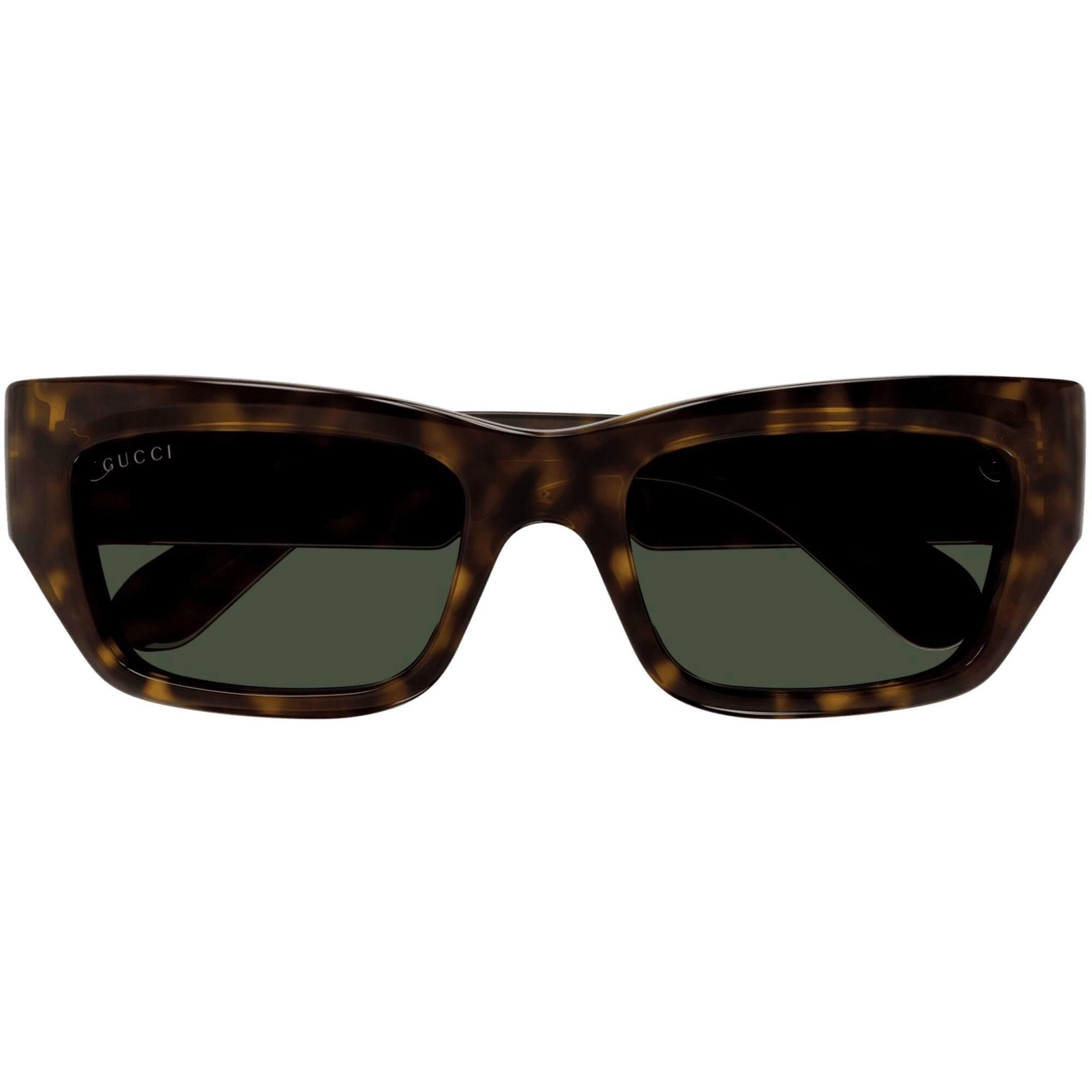 Gucci Men's Sunglasses - Havana Acetate Cat Eye Shape Frame Green Lens | GG1296S 004