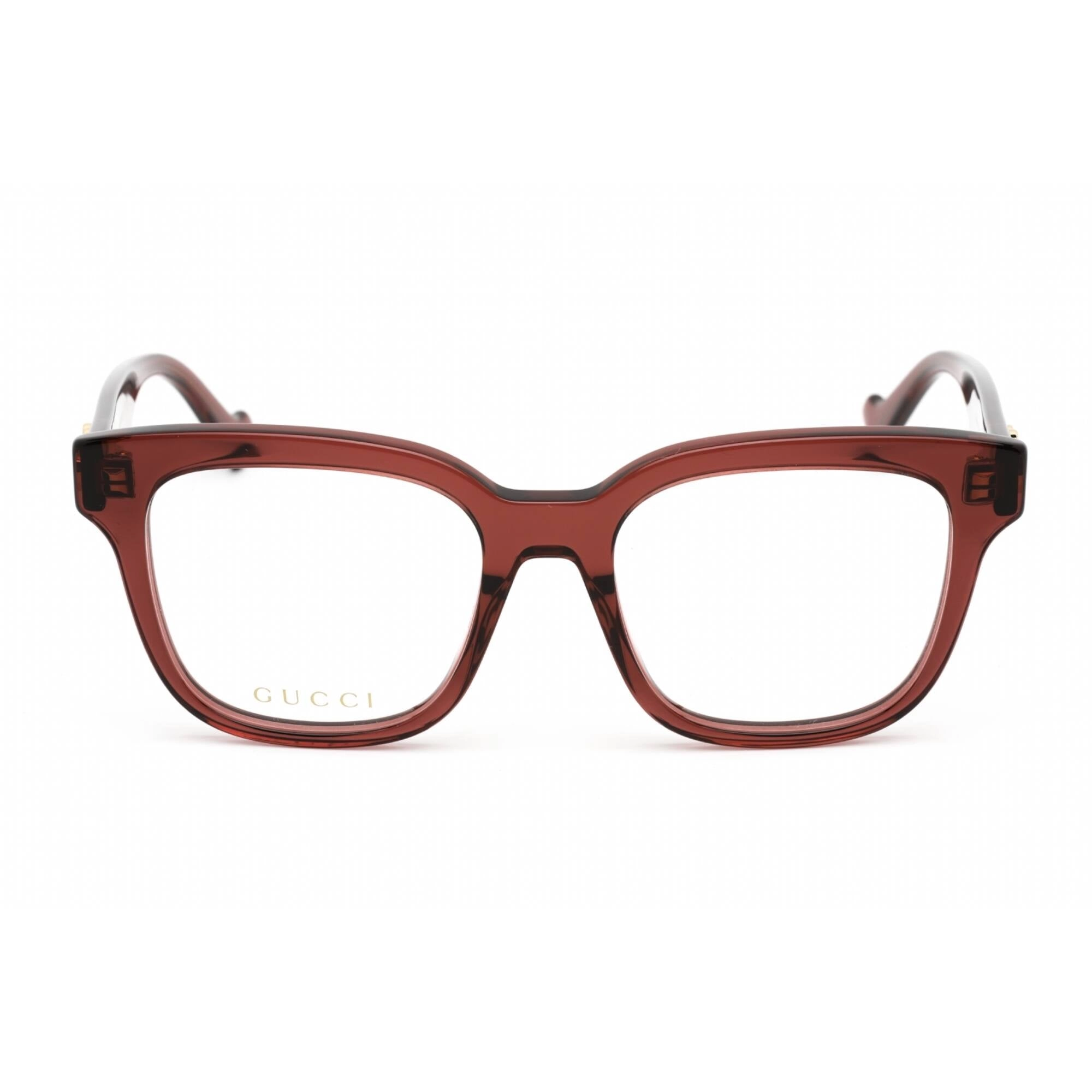Gucci Women's Eyeglasses - Burgundy Plastic Square Frame Clear Lens | GG0958O 006