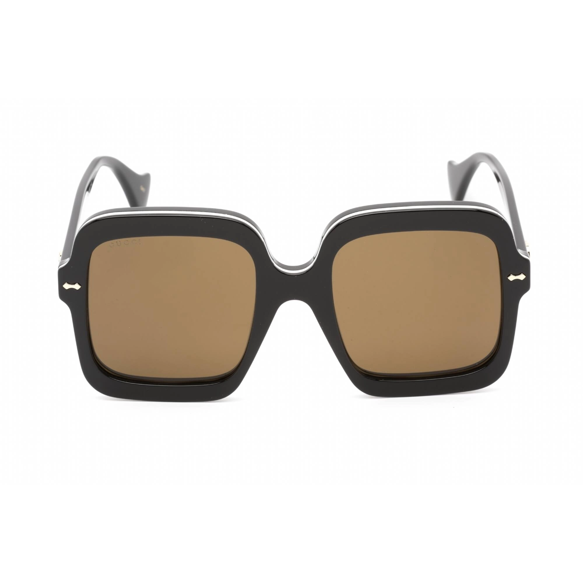 Gucci Women's Sunglasses - Black Plastic Square Shape Frame Brown Lens | GG1241S 001
