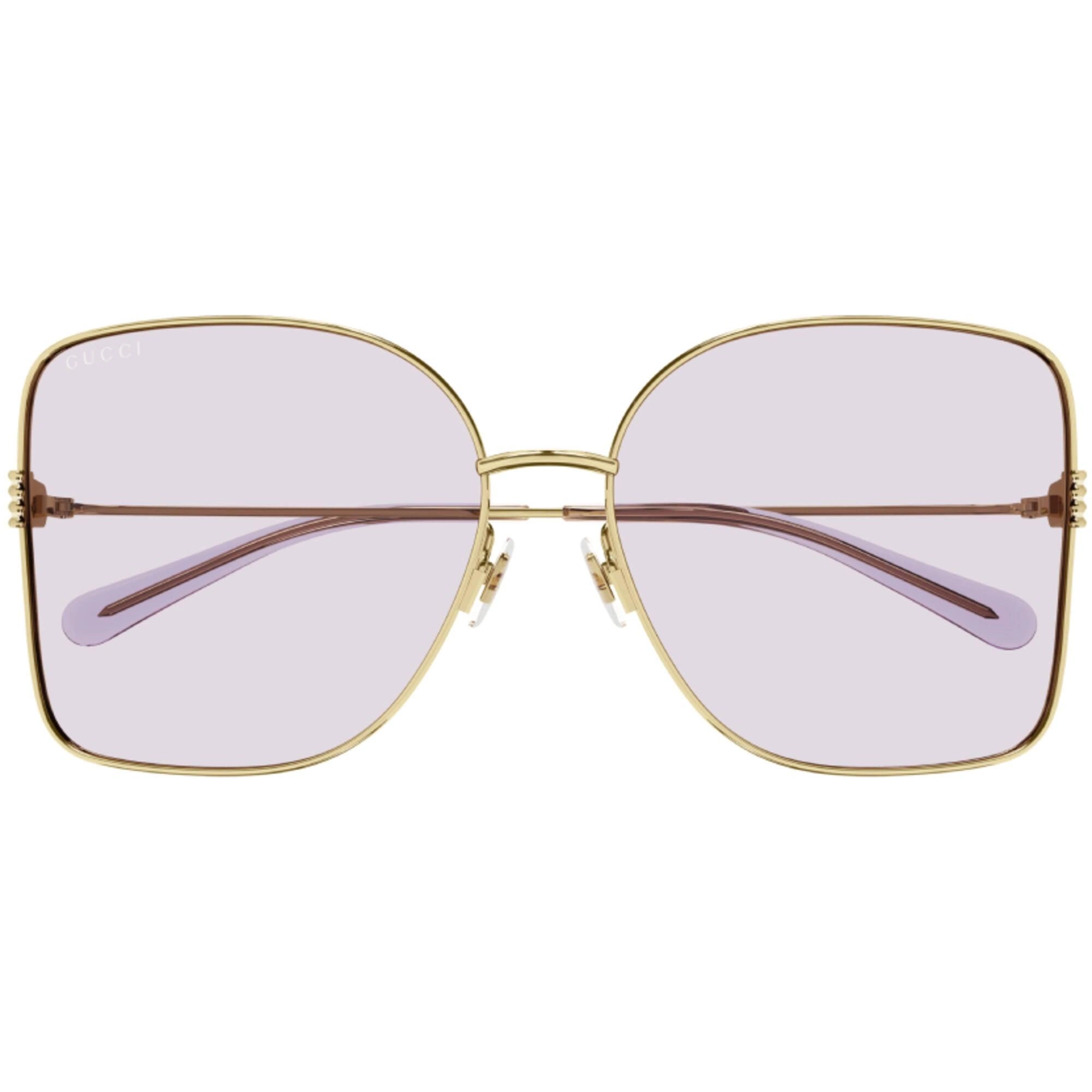 Gucci Women's Sunglasses - Gold Metal Butterfly Shape Frame Pink Lens | GG1282SA 004
