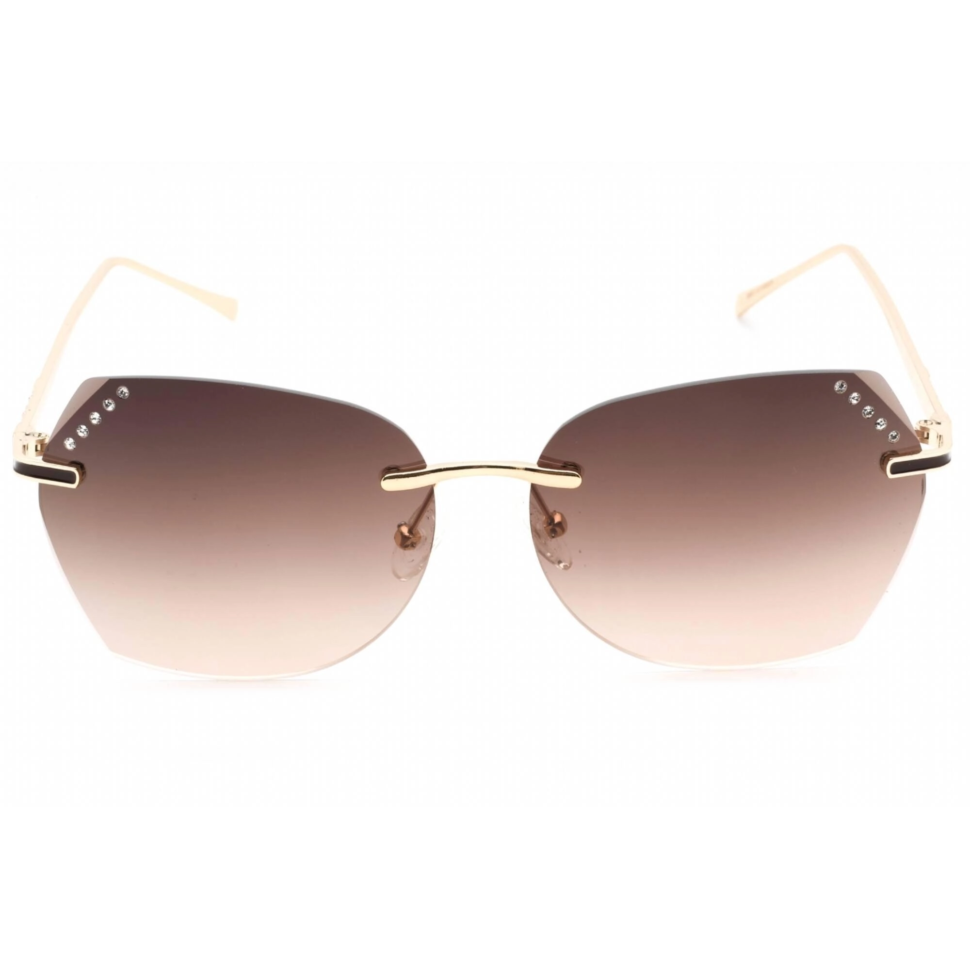 Guess Factory Women's Sunglasses - Gold Metal Frame Gradient Brown Lens | GF0384 32F