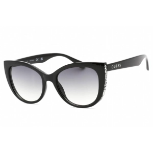 Guess Factory Women's Sunglasses - Shiny Black Frame Gradient Smoke Lens | GF0422 01B