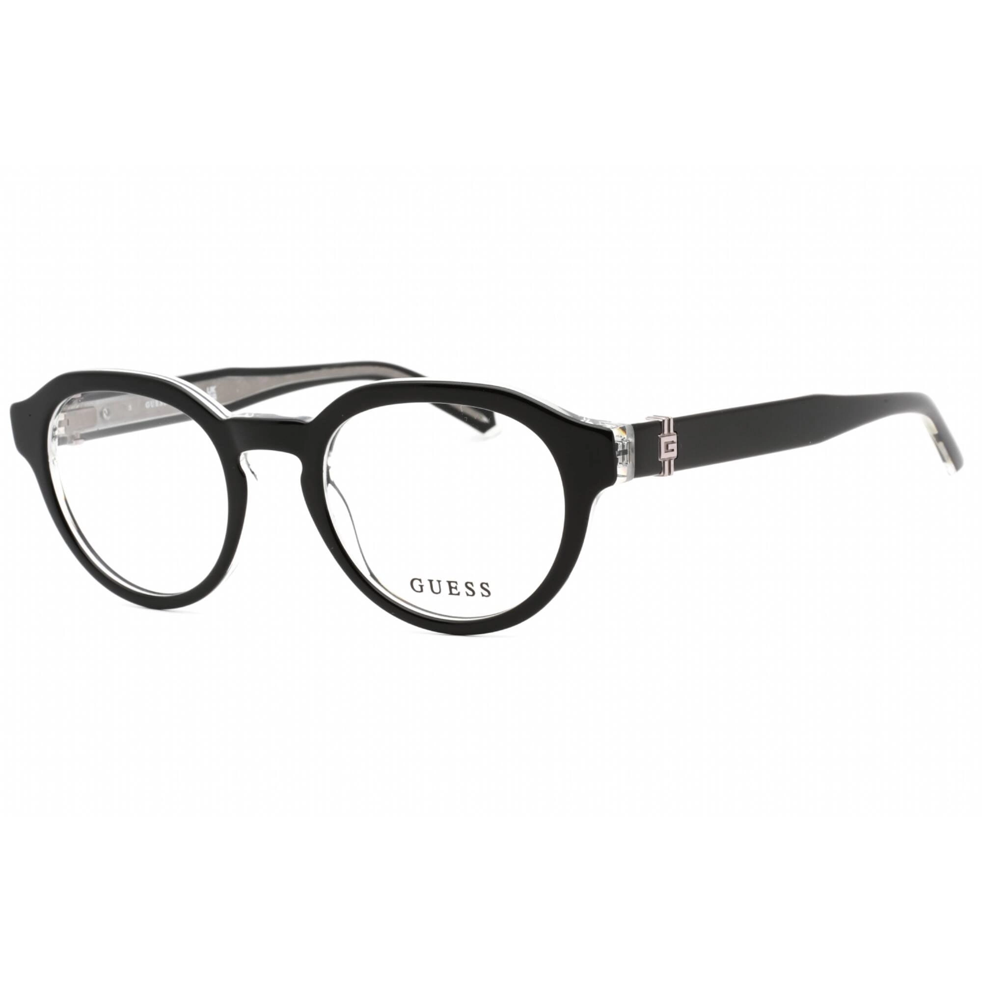 Guess Men's Eyeglasses - Clear Demo Lens Black/Other Round Shape Frame | GU50083 005