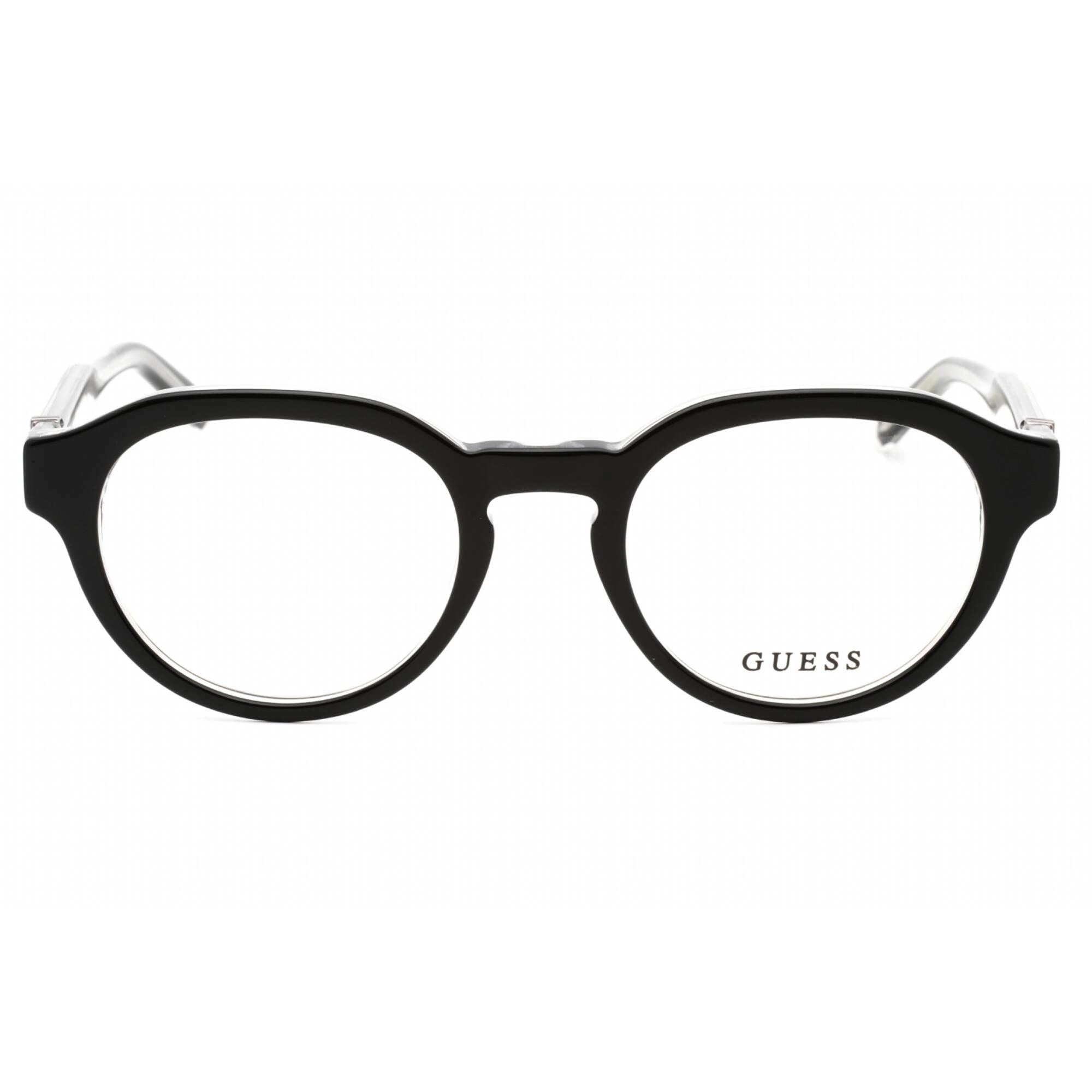 Guess Men's Eyeglasses - Clear Demo Lens Black/Other Round Shape Frame | GU50083 005