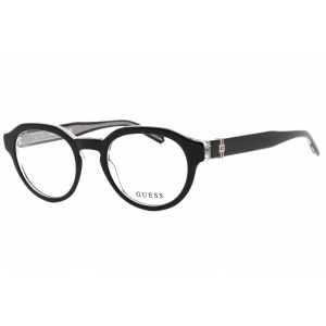 Guess Men's Eyeglasses - Clear Demo Lens Black/Other Round Shape Frame | GU50083 005