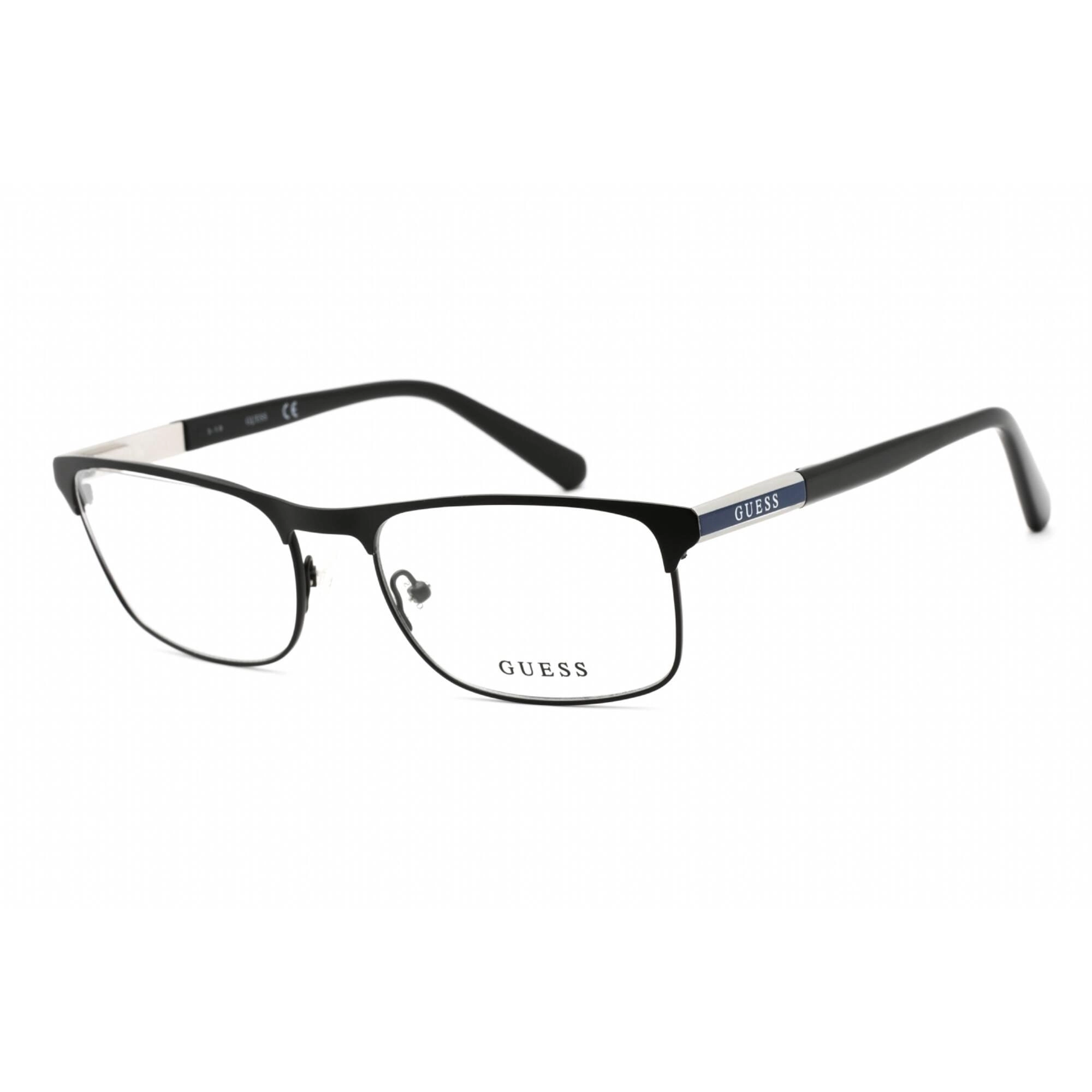 Guess Men's Eyeglasses - Full Rim Rectangular Matte Black Metal Frame | GU1981 002