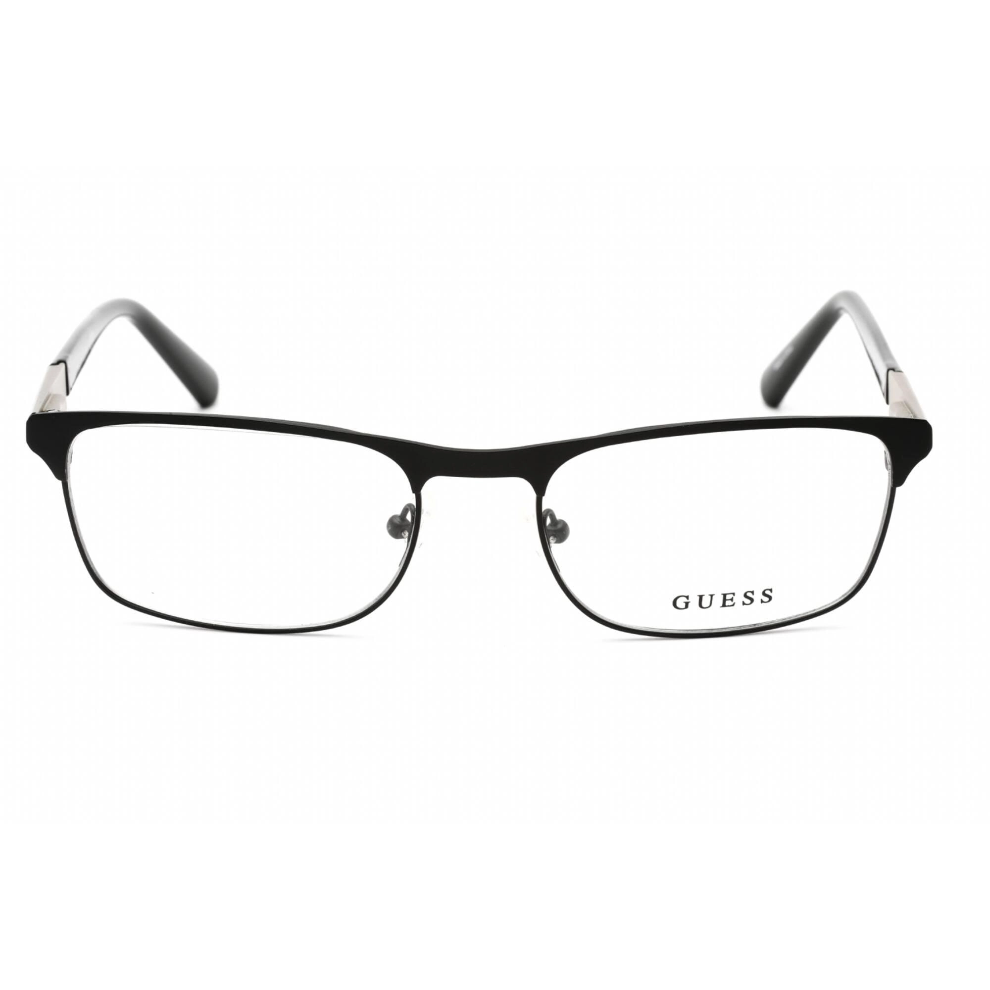 Guess Men's Eyeglasses - Full Rim Rectangular Matte Black Metal Frame | GU1981 002