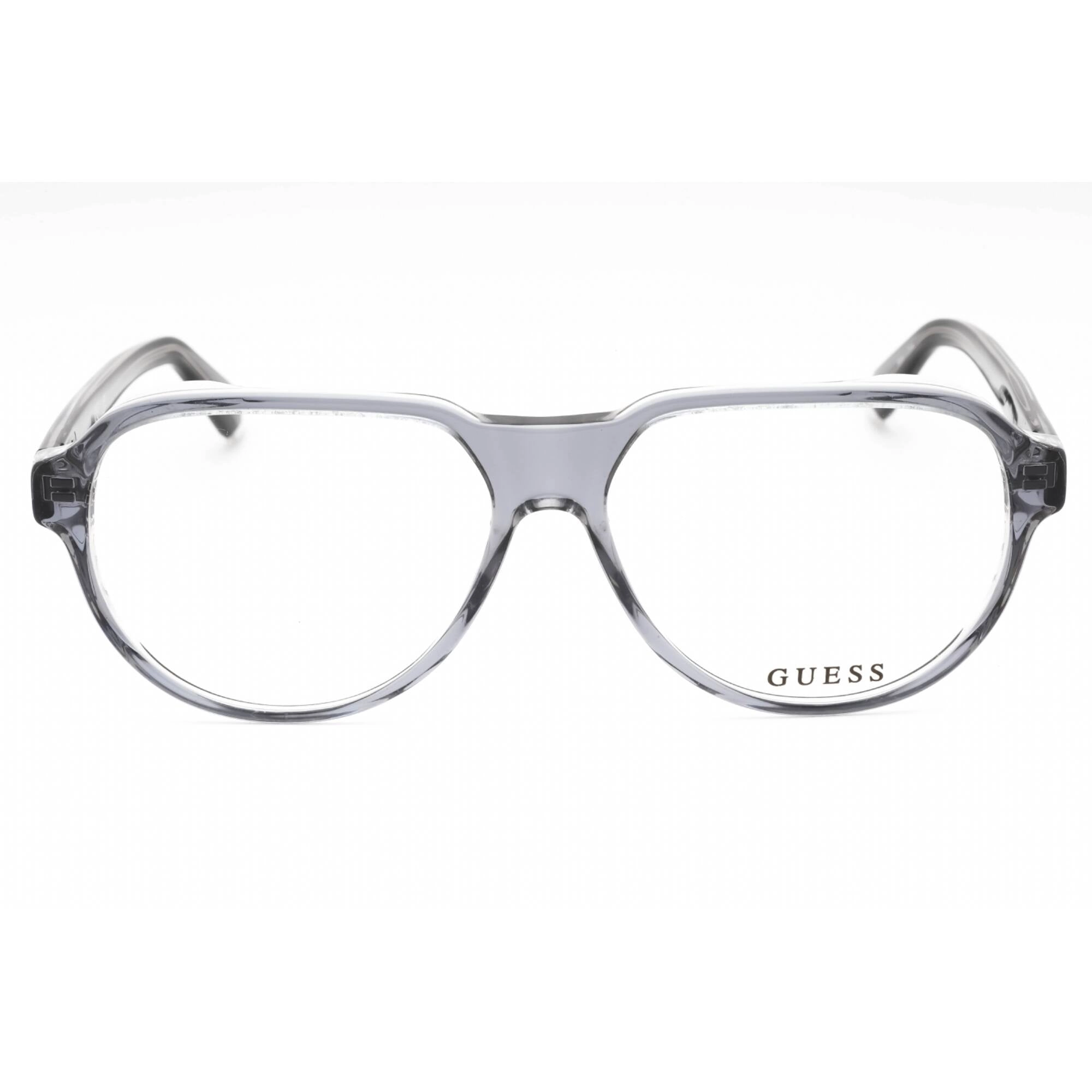 Guess Men's Eyeglasses - Grey/Other Acetate Full Rim Aviator Shape Frame | GU50090 020