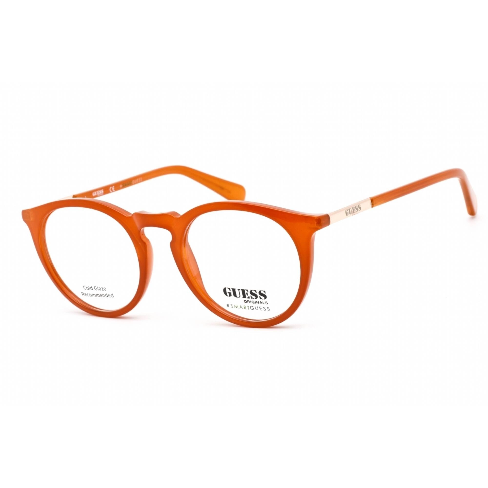 Guess Unisex Eyeglasses - Full Rim Round Shaped Orange Plastic Frame | GU8236 044