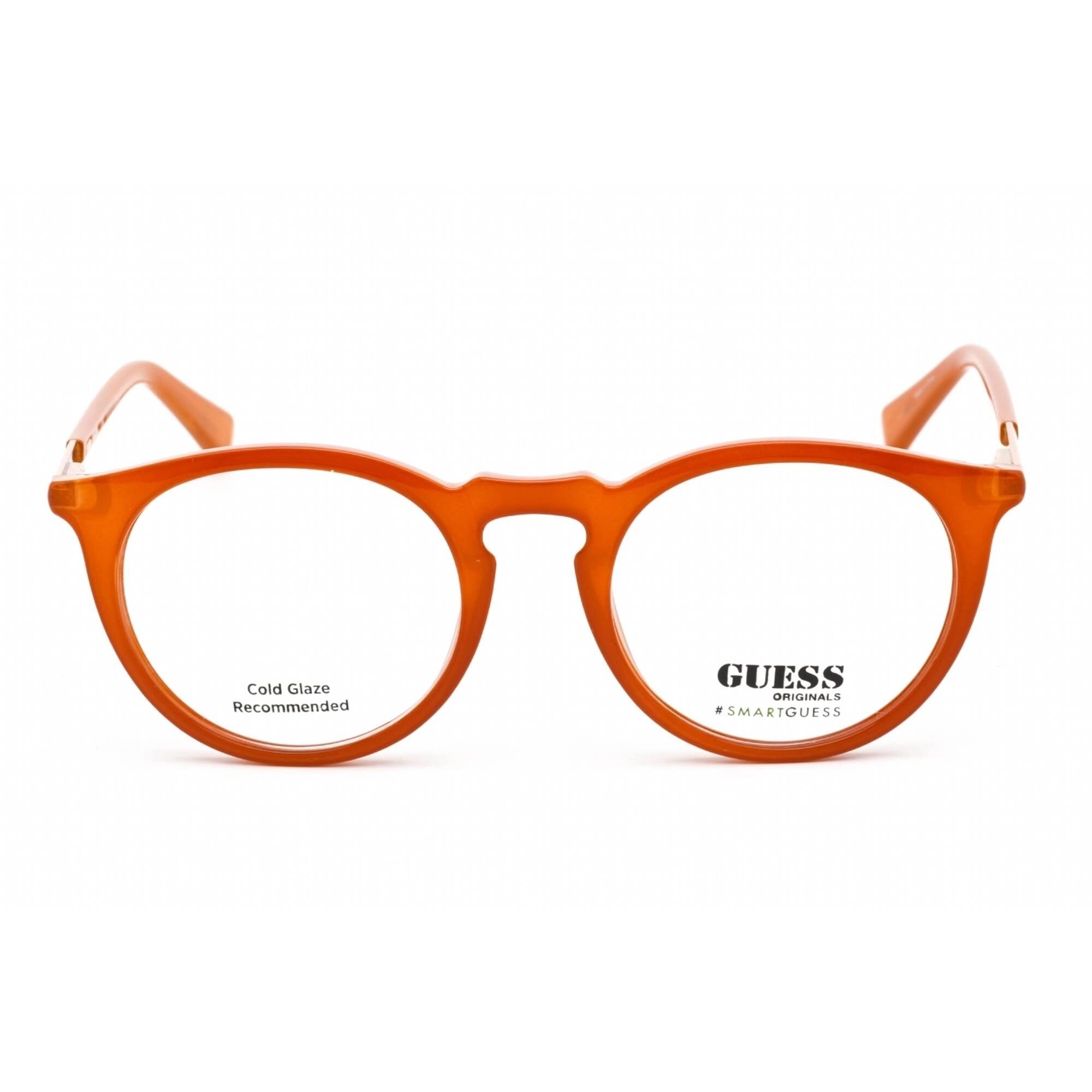 Guess Unisex Eyeglasses - Full Rim Round Shaped Orange Plastic Frame | GU8236 044