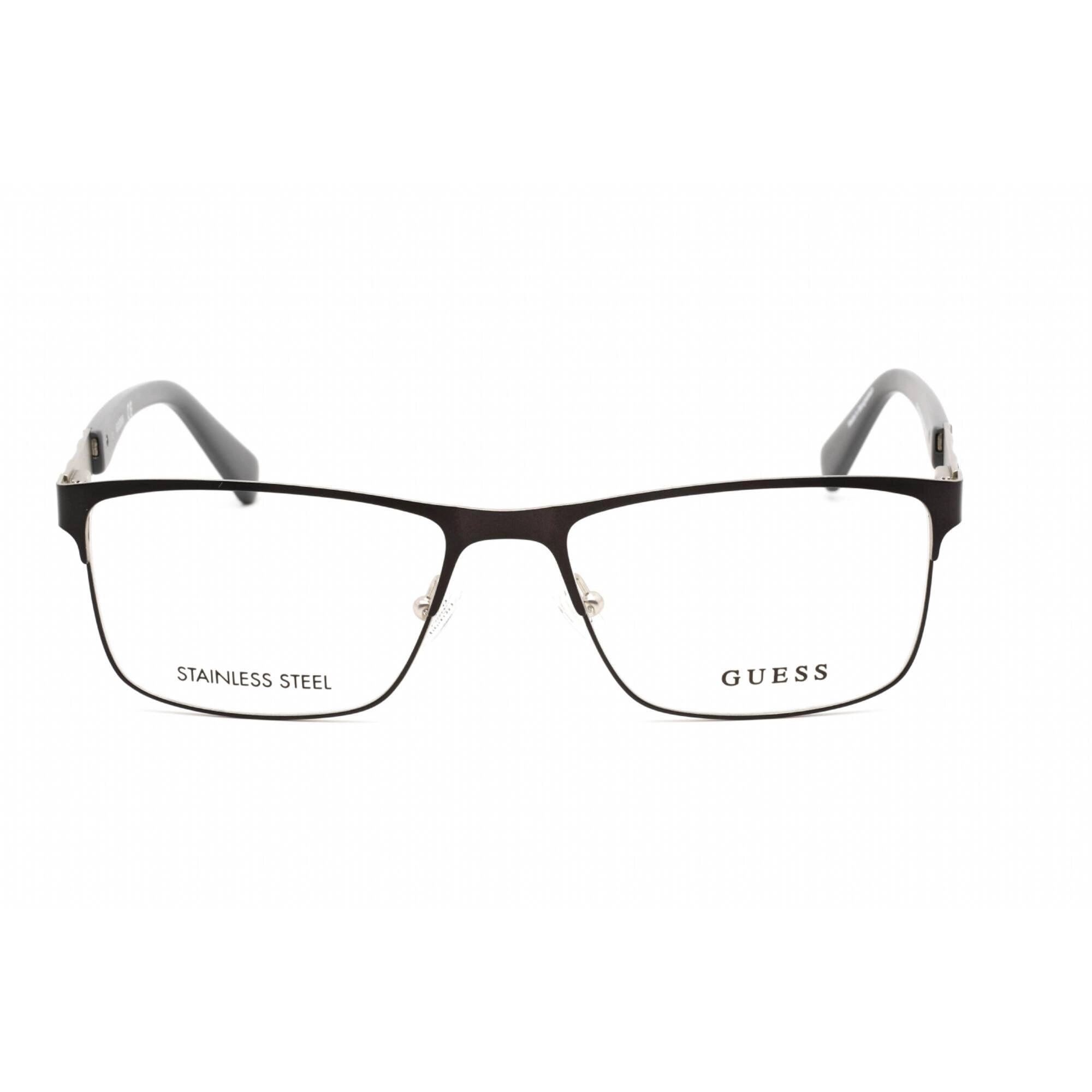 Guess Unisex Eyeglasses - Matte Gunmetal Stainless Steel Rectangular | GU1928-N 009