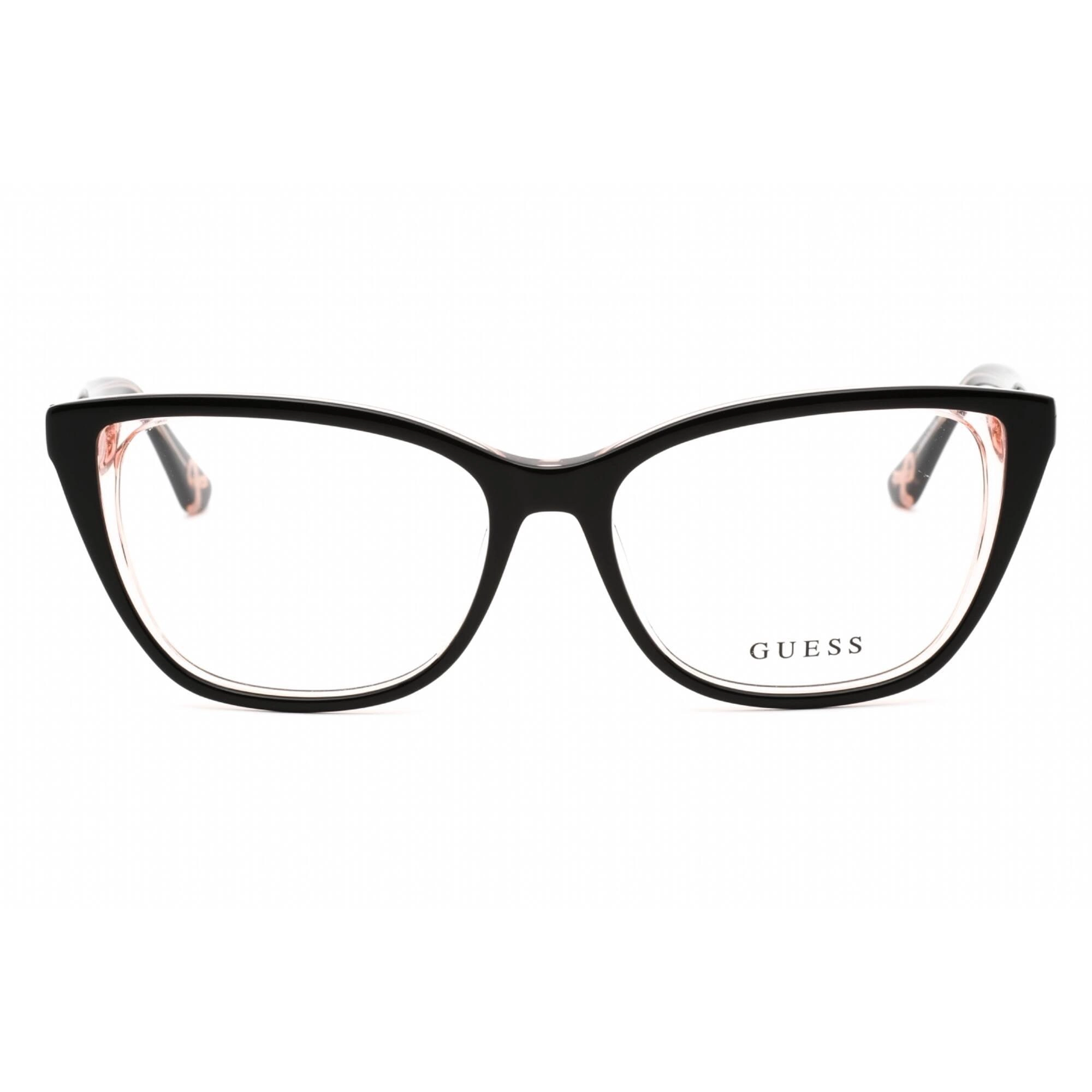 Guess Women's Eyeglasses - Full Rim Shiny Black Plastic Cat Eye Frame | GU2884 001