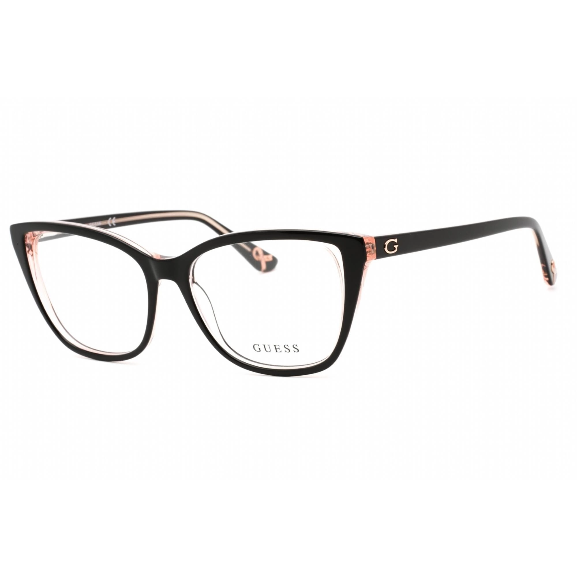 Guess Women's Eyeglasses - Full Rim Shiny Black Plastic Cat Eye Frame | GU2884 001