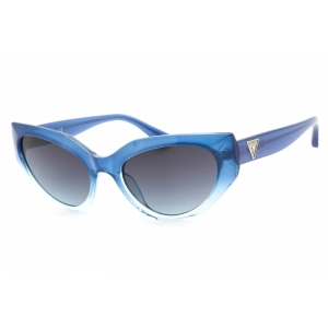 Guess Women's Sunglasses - Full Rim Blue Plastic Cat Eye Shape Frame | GU7787-A 92W