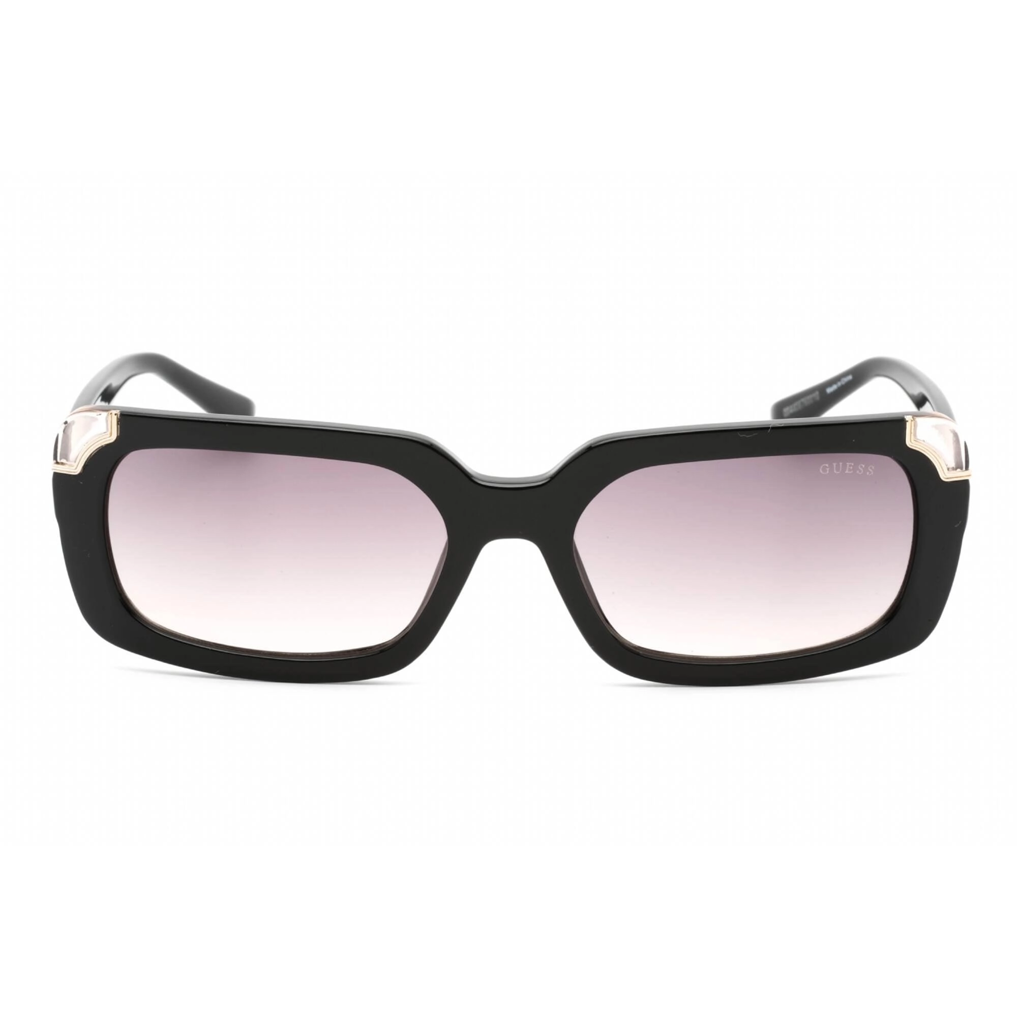Guess Women's Sunglasses - Shiny Black Plastic Rectangular Shape Frame | GU7841 01B