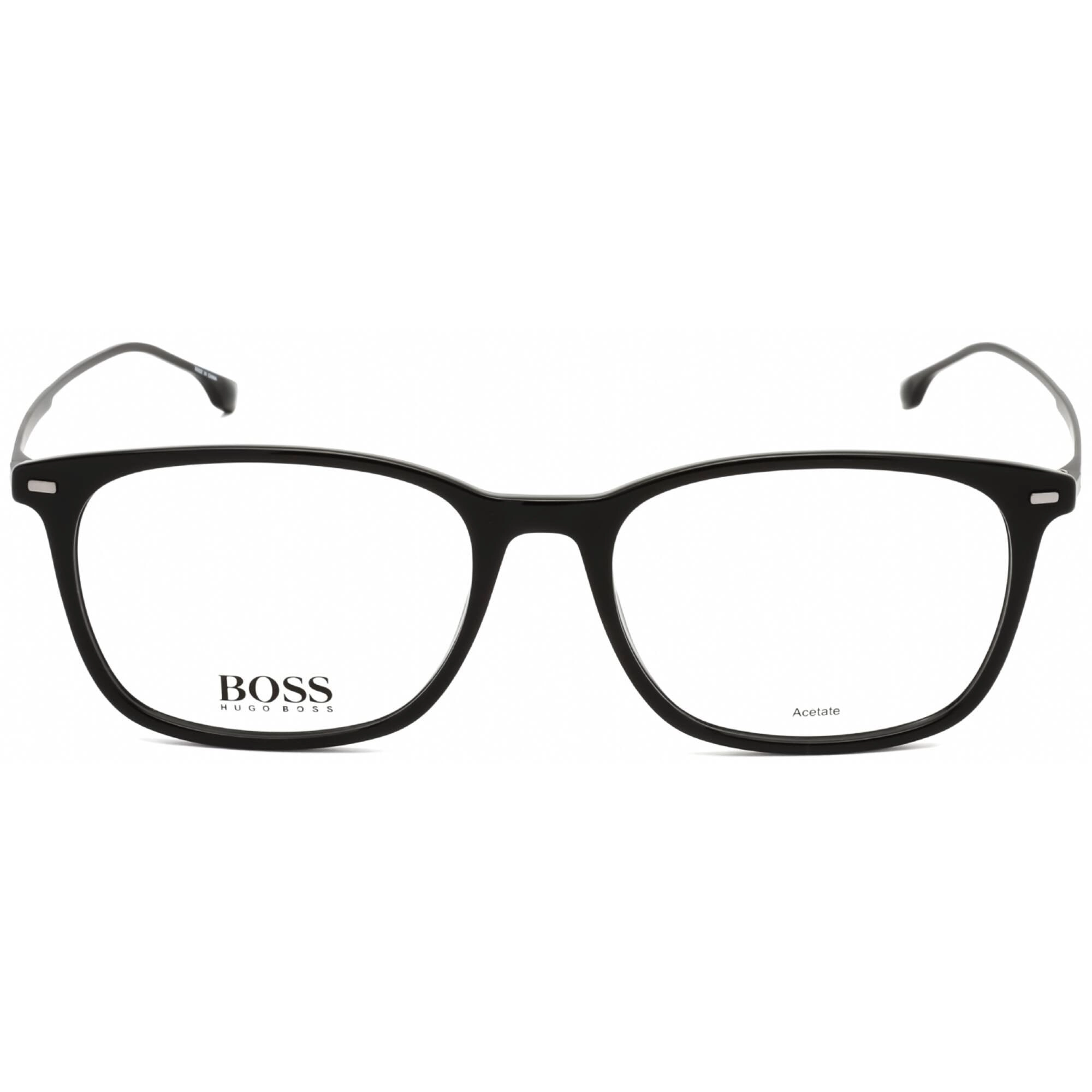 Hugo Boss Men's Eyeglasses - Full Rim Black Acetate/Metal Rectangular | 1015 0807 00