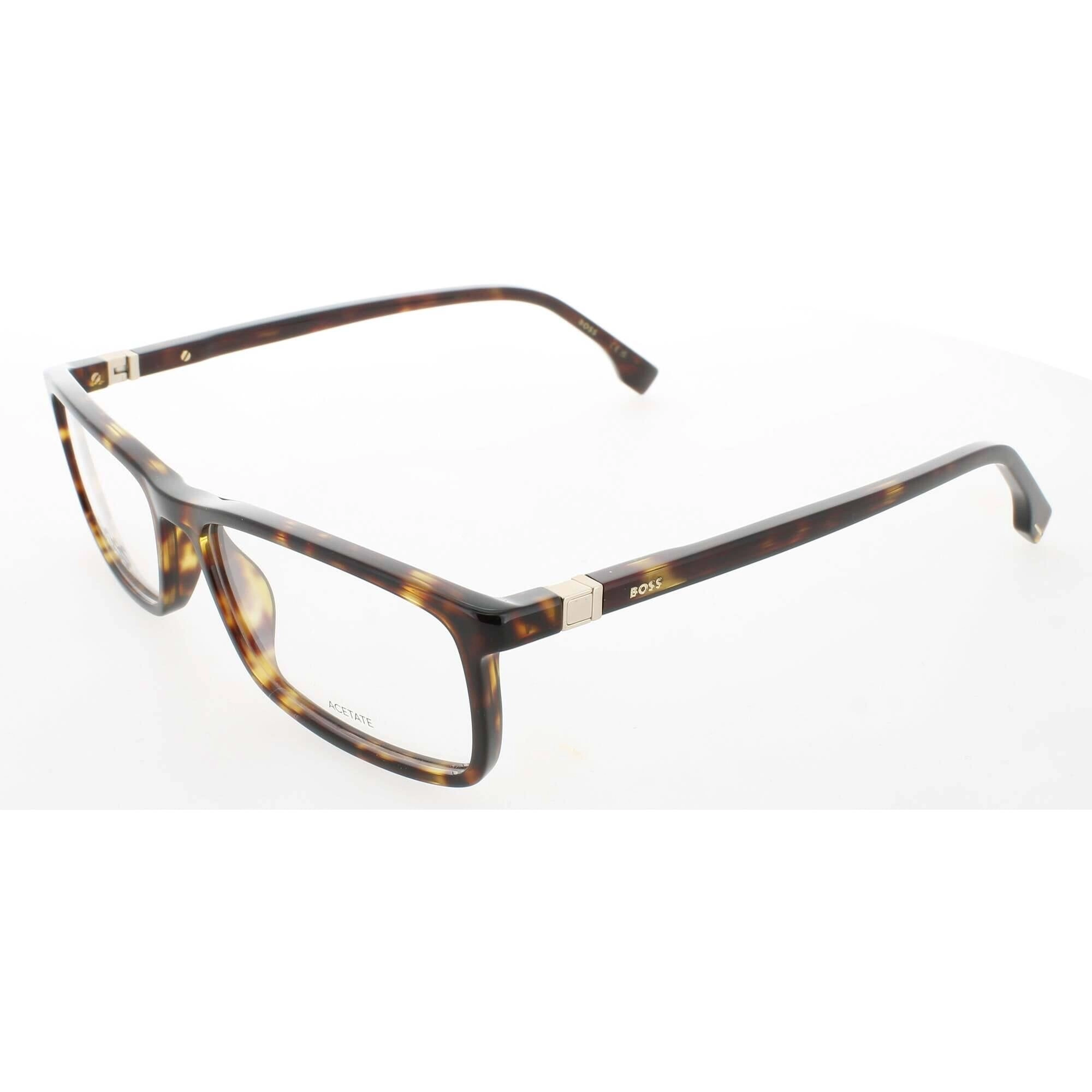 Hugo Boss Men's Eyeglasses - Havana Acetate/Metal Rectangular Frame | 1493 0086