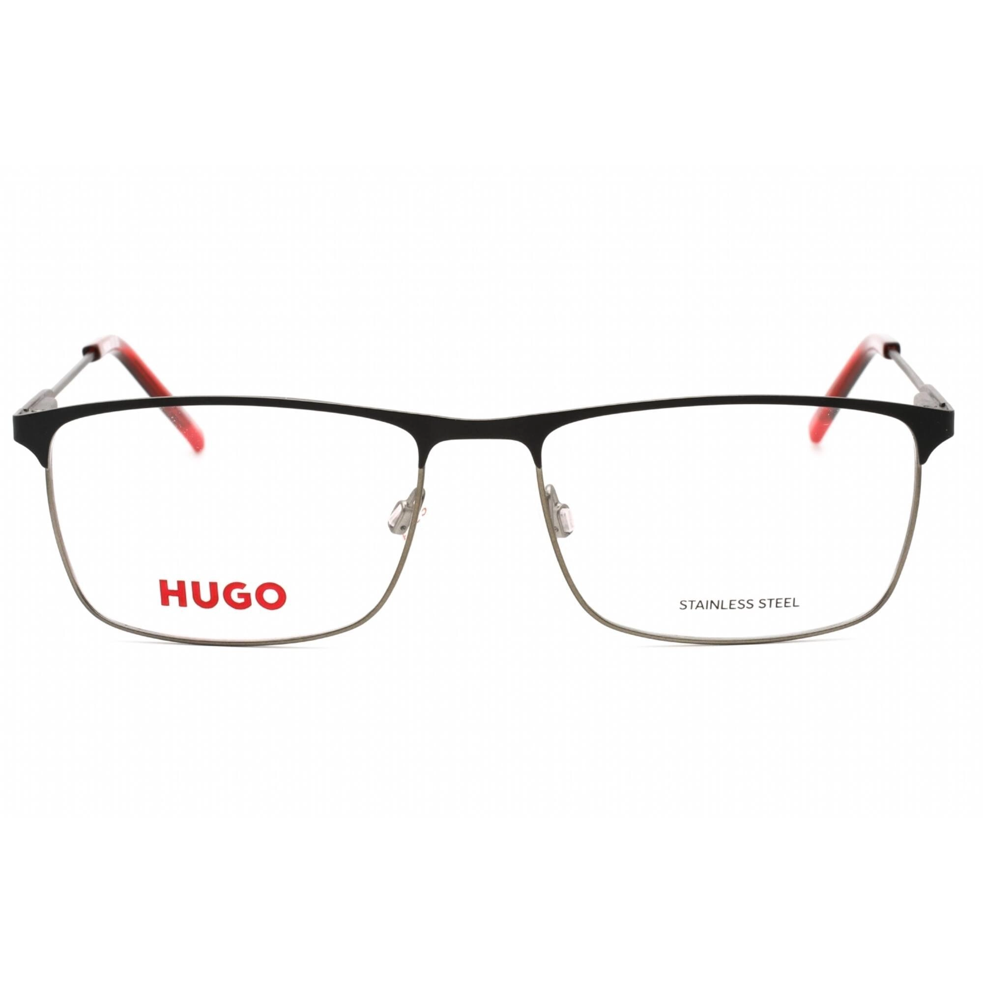 Hugo Men's Eyeglasses - Matte Black Dark Ruthenium Rectangular Frame | HG 1182 0RZZ 00
