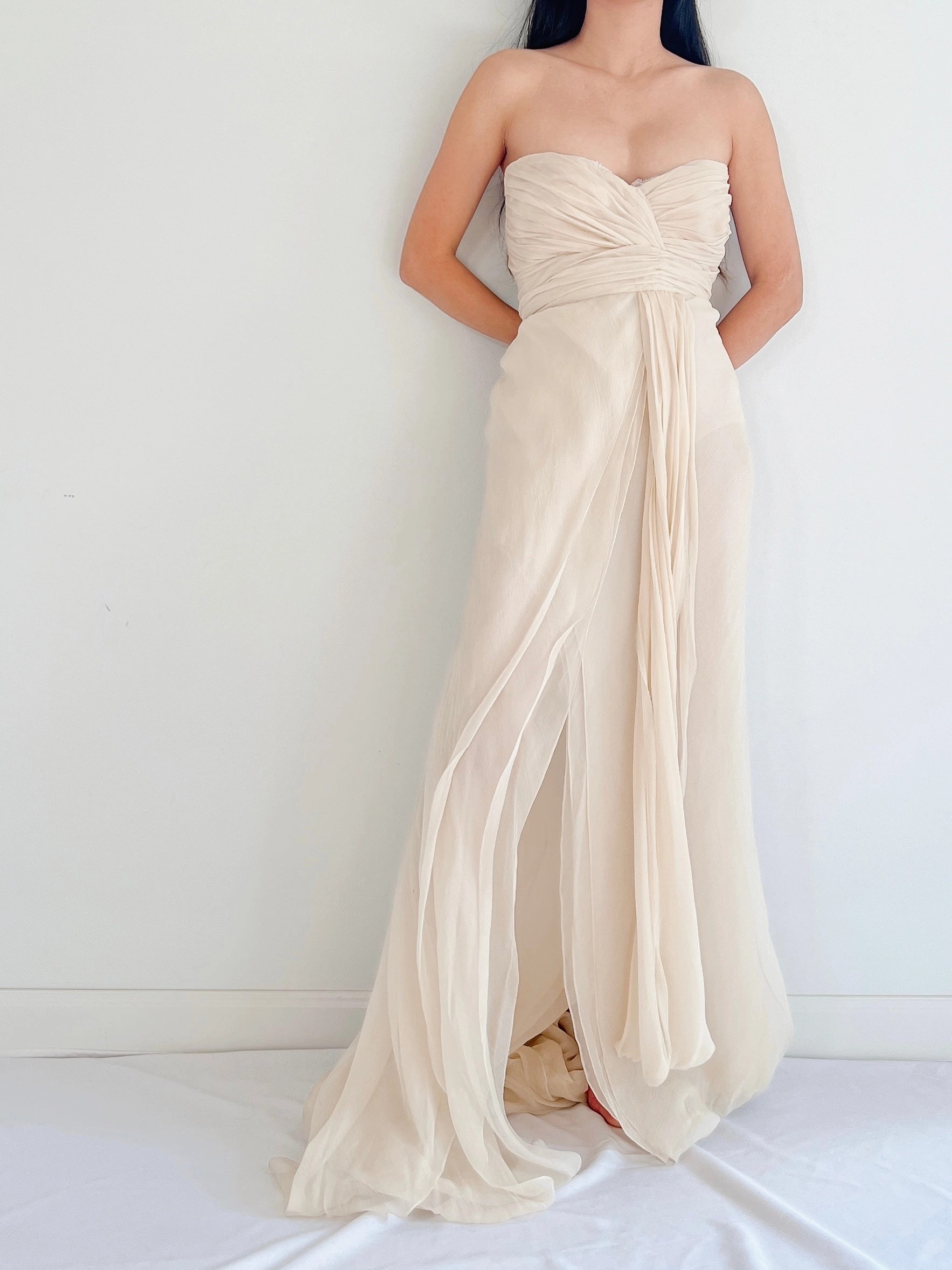 J. Mendel Silk Draped Gown - M