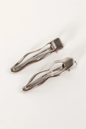 Kesha 2 Pack Hairclip - Silver
