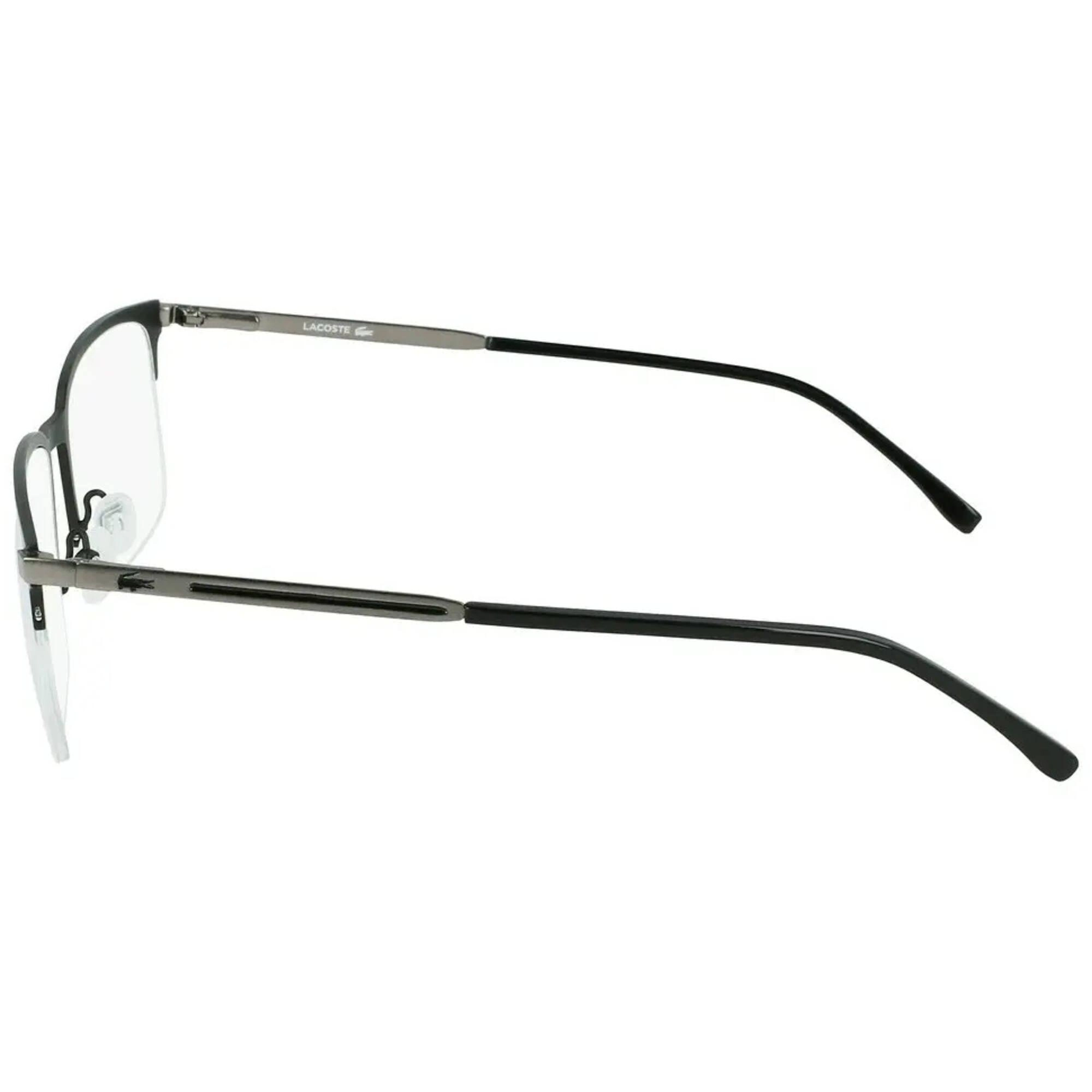 Lacoste Unisex Eyeglasses - Demo Lens Black Rectangular Half Rim Frame | L2268 001