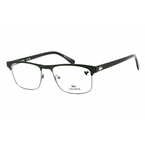 Lacoste Unisex Eyeglasses - Full Rim Rectangular Matte Green Metal Frame | L2198 315