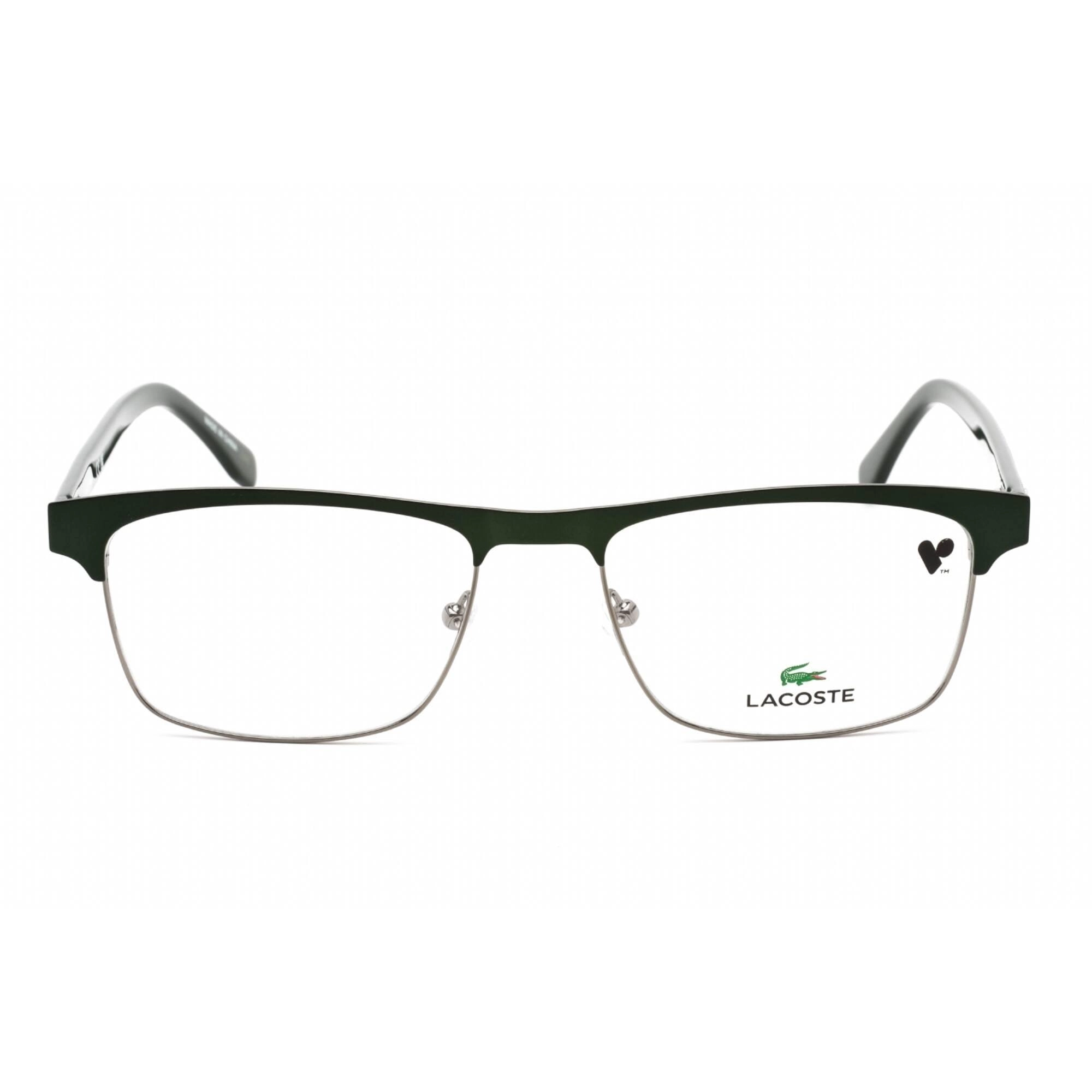Lacoste Unisex Eyeglasses - Full Rim Rectangular Matte Green Metal Frame | L2198 315