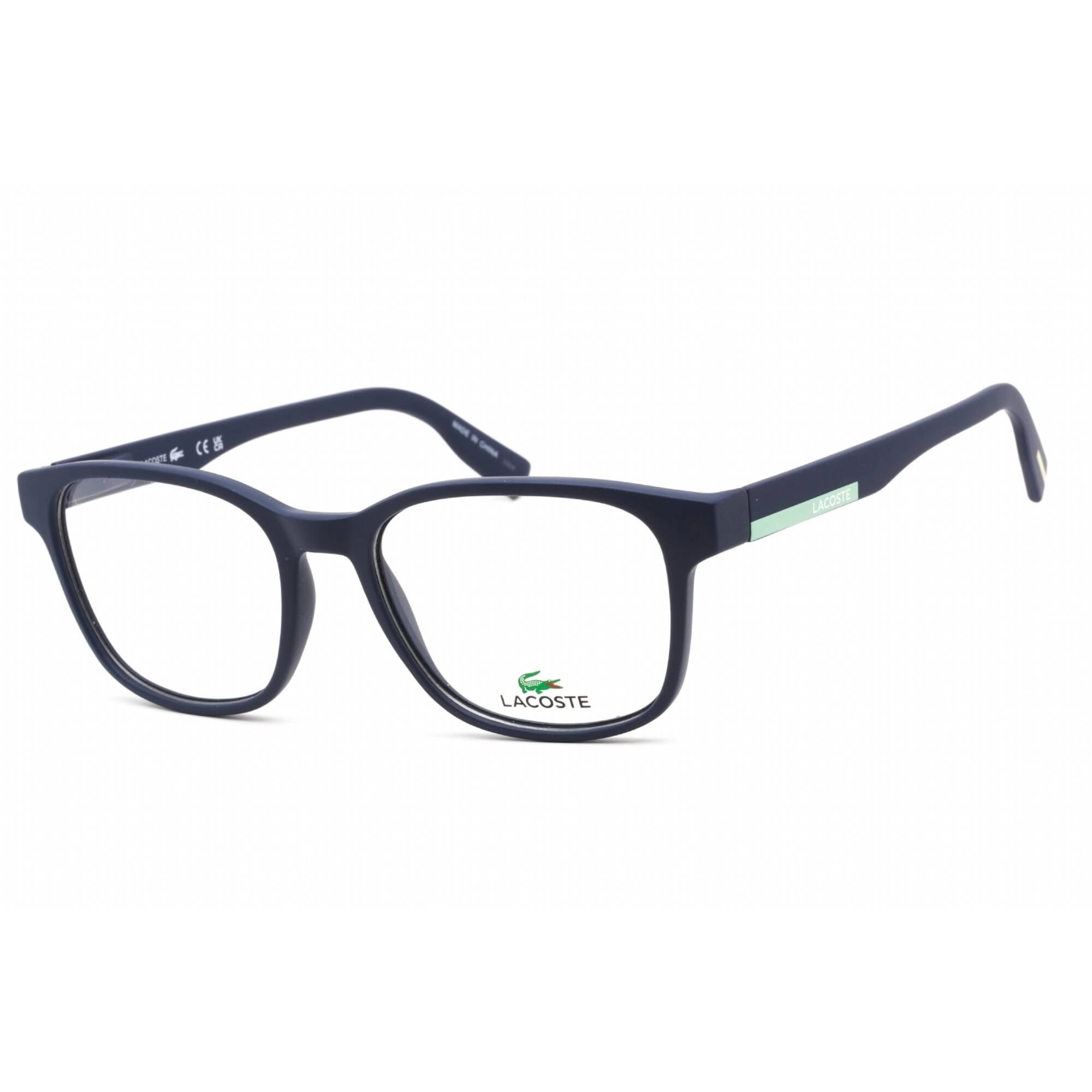 Lacoste Women's Eyeglasses - Full Rim Matte Blue Plastic Rectangular Frame | L2914 401