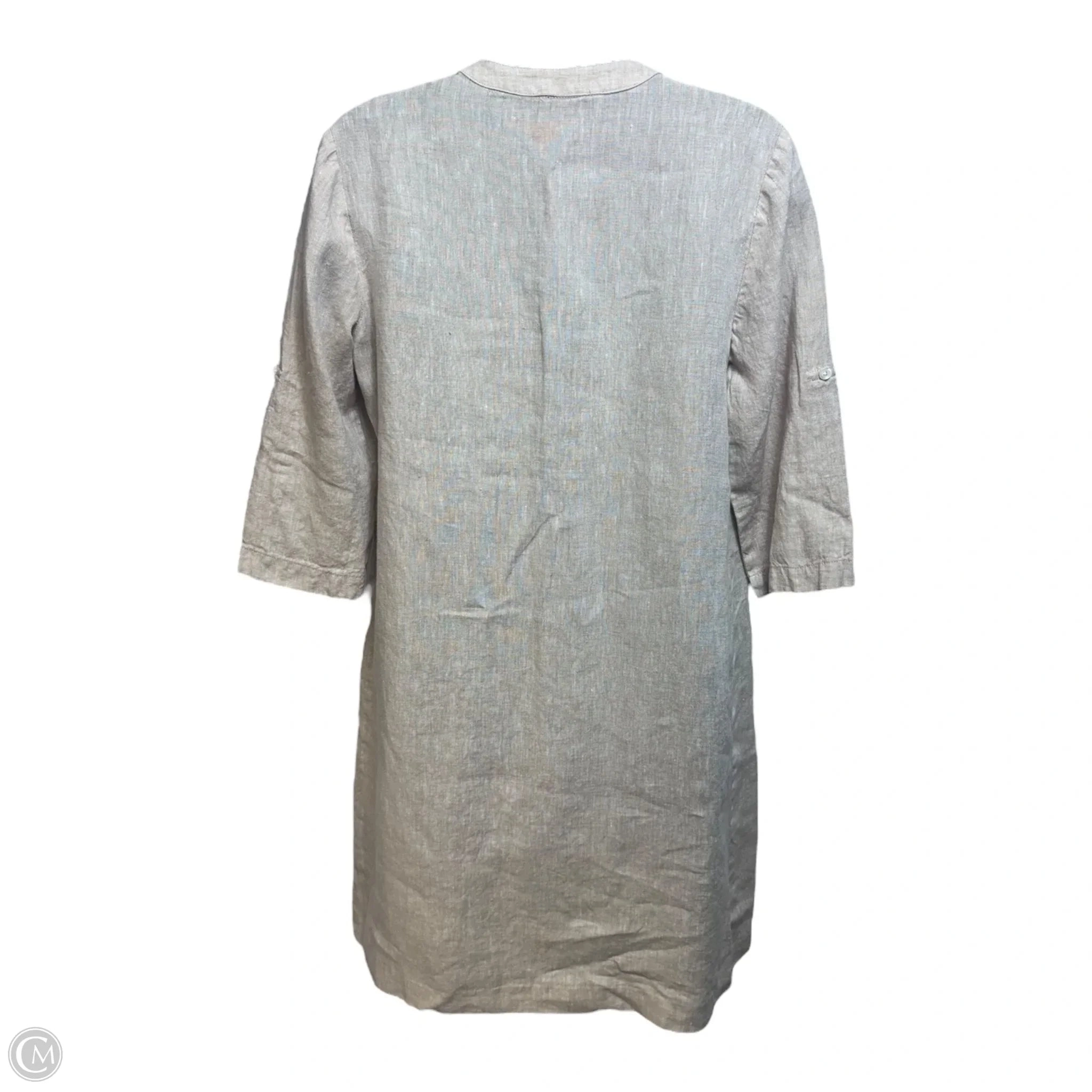 Linen Pin Tuck Dress Casual Short By J Mclaughlin In Tan, Size: S