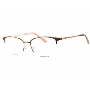 Liz Claiborne Women's Eyeglasses - Brown Metal Cat Eye Frame Clear Lens | L 673 09Q