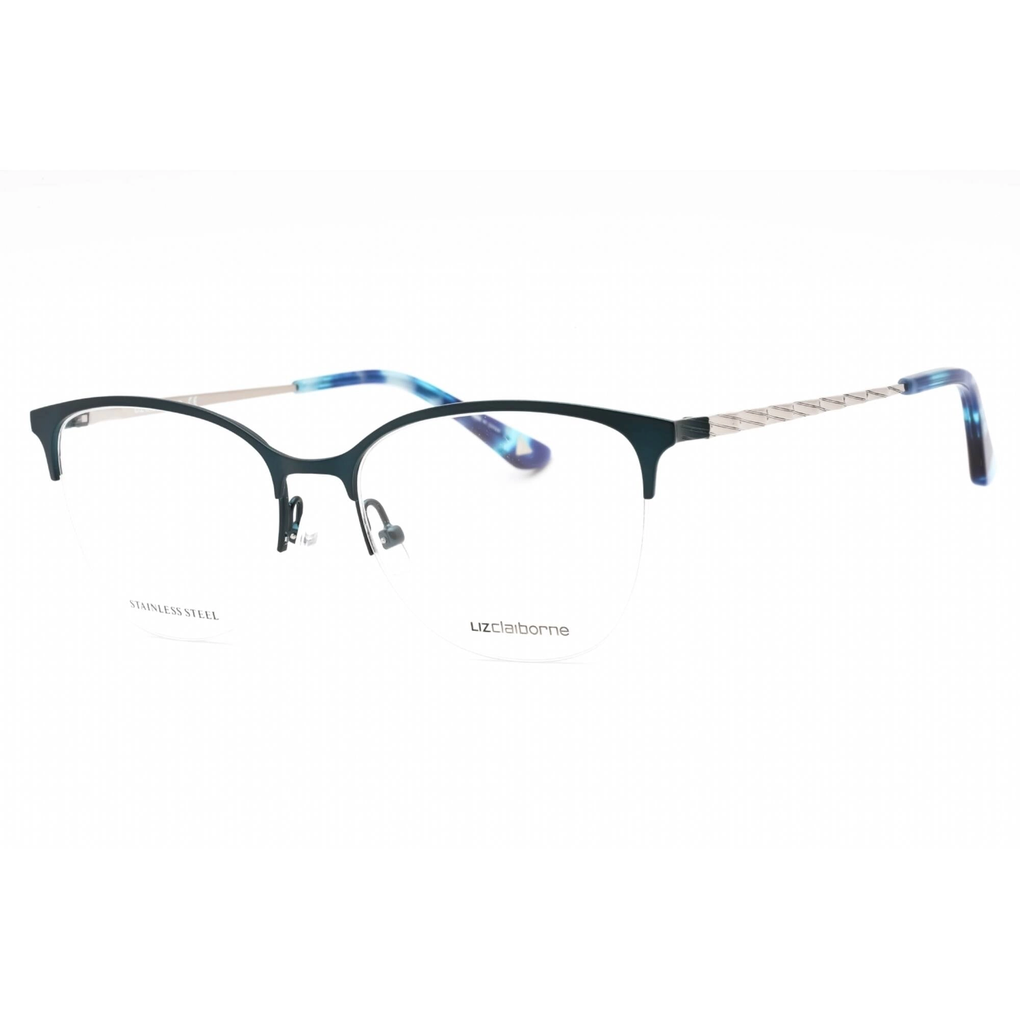 Liz Claiborne Women's Eyeglasses - Matte Teal Metal Cat Eye Frame | L 677 0PYW 00