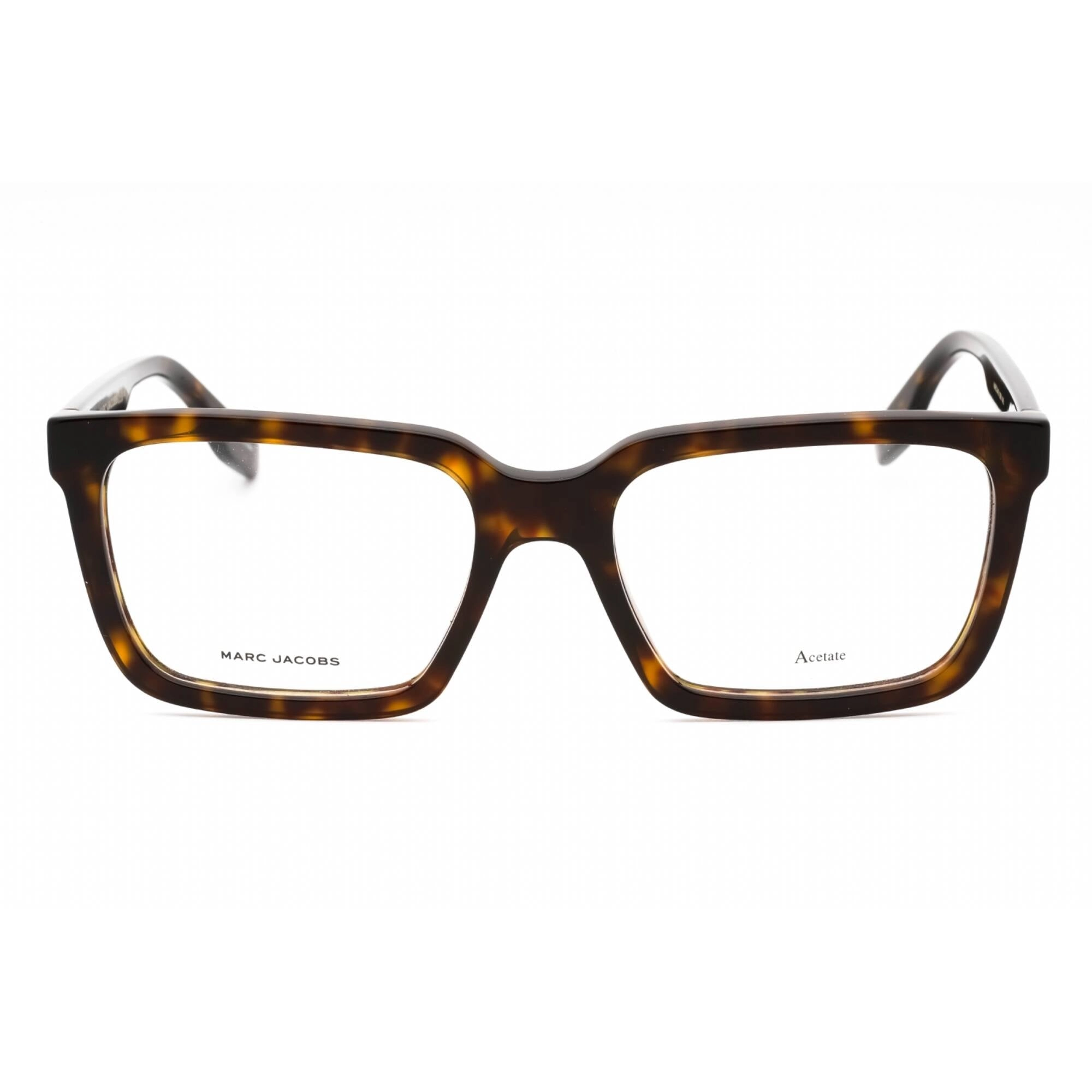 Marc Jacobs Men's Eyeglasses - Havana Plastic Rectangular Full Rim | MARC 643 086