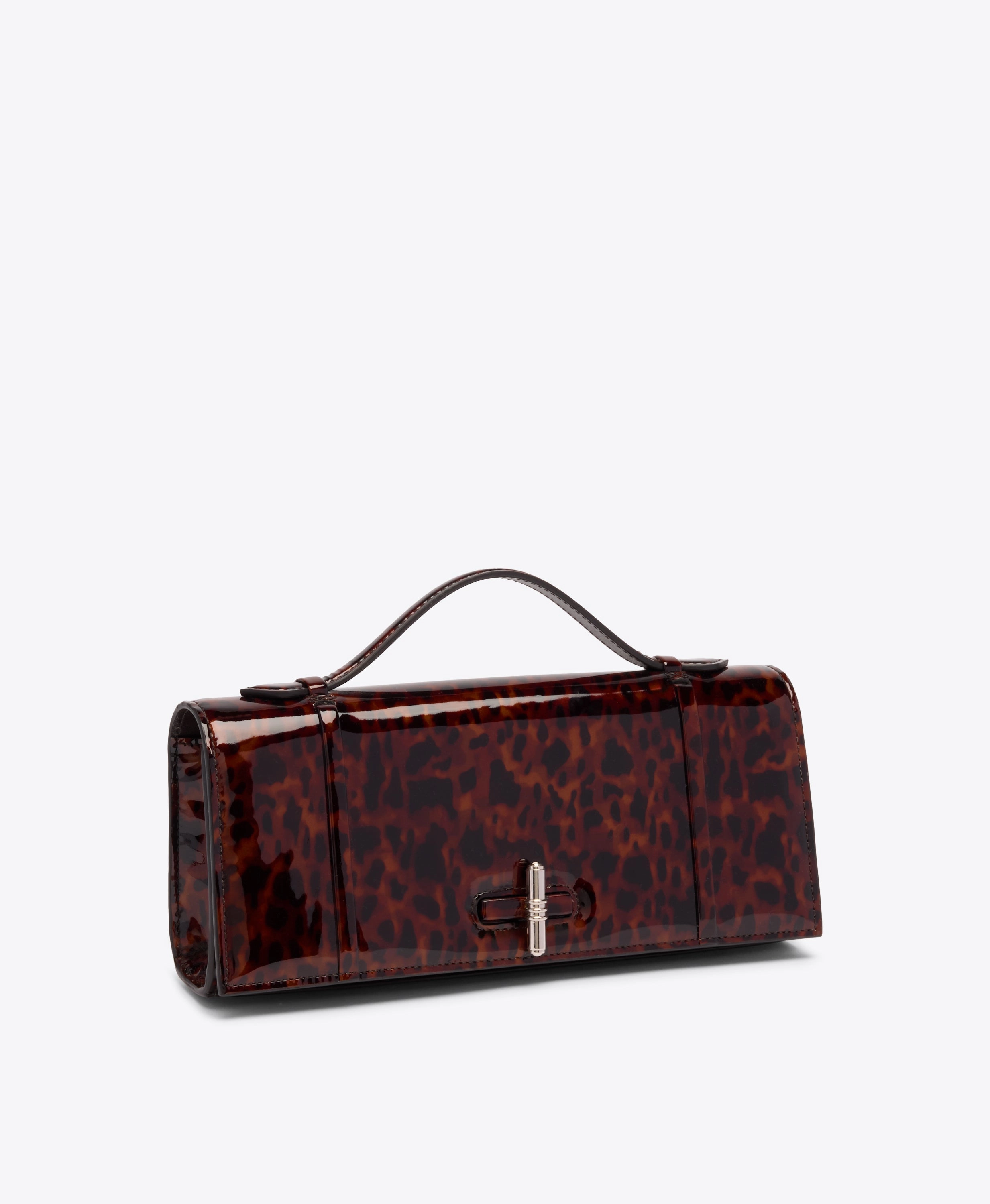 May Leopard Patent Clutch Bag