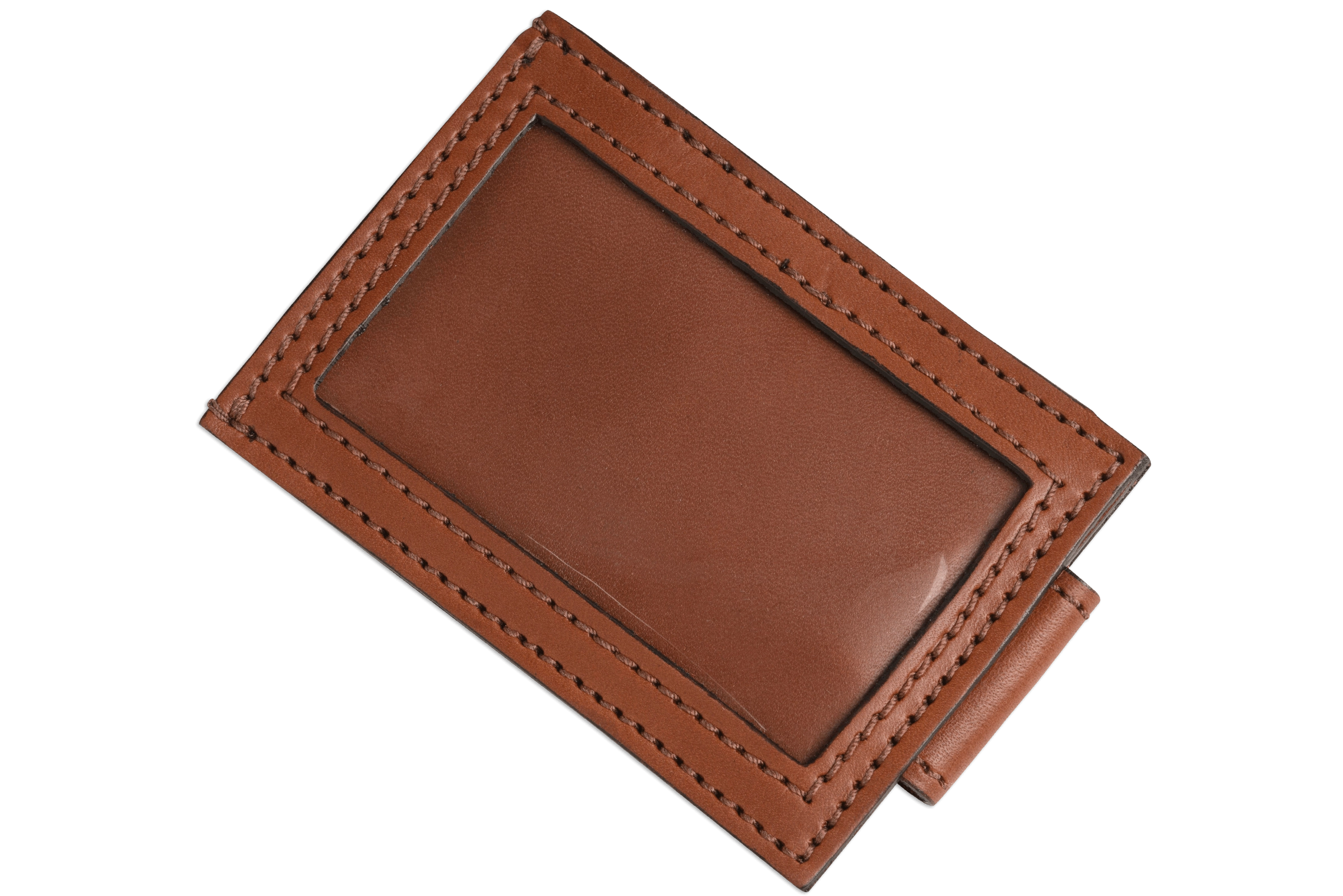 Medium Brown Premium Leather Slim ID Wallet With Magnetic Money Clip
