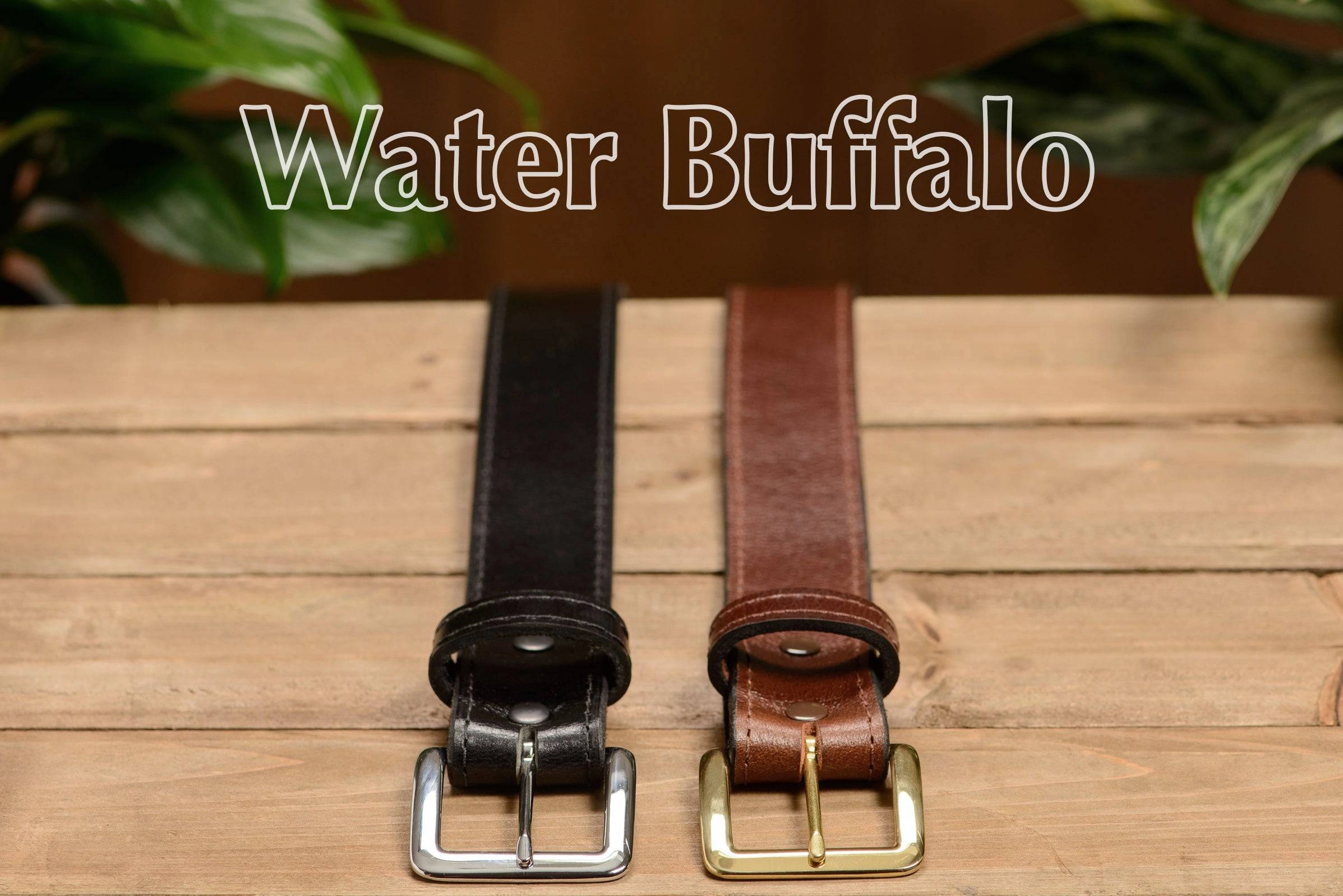 Men's Black Water Buffalo Leather Belt
