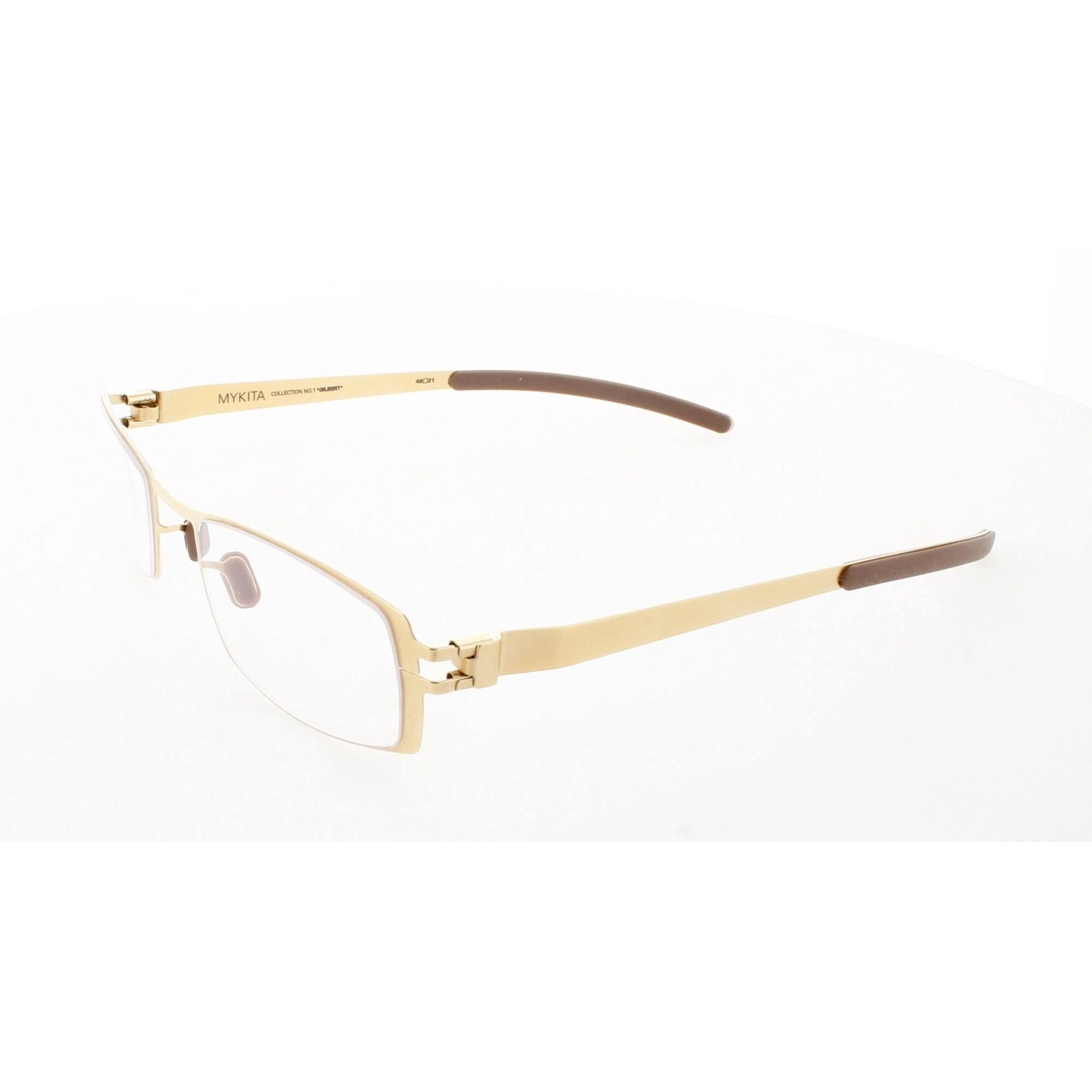 Mykita Unisex Eyeglasses - Gold Metal Rectangular Shape Frame | NO1-GILBERT-GOLD 003