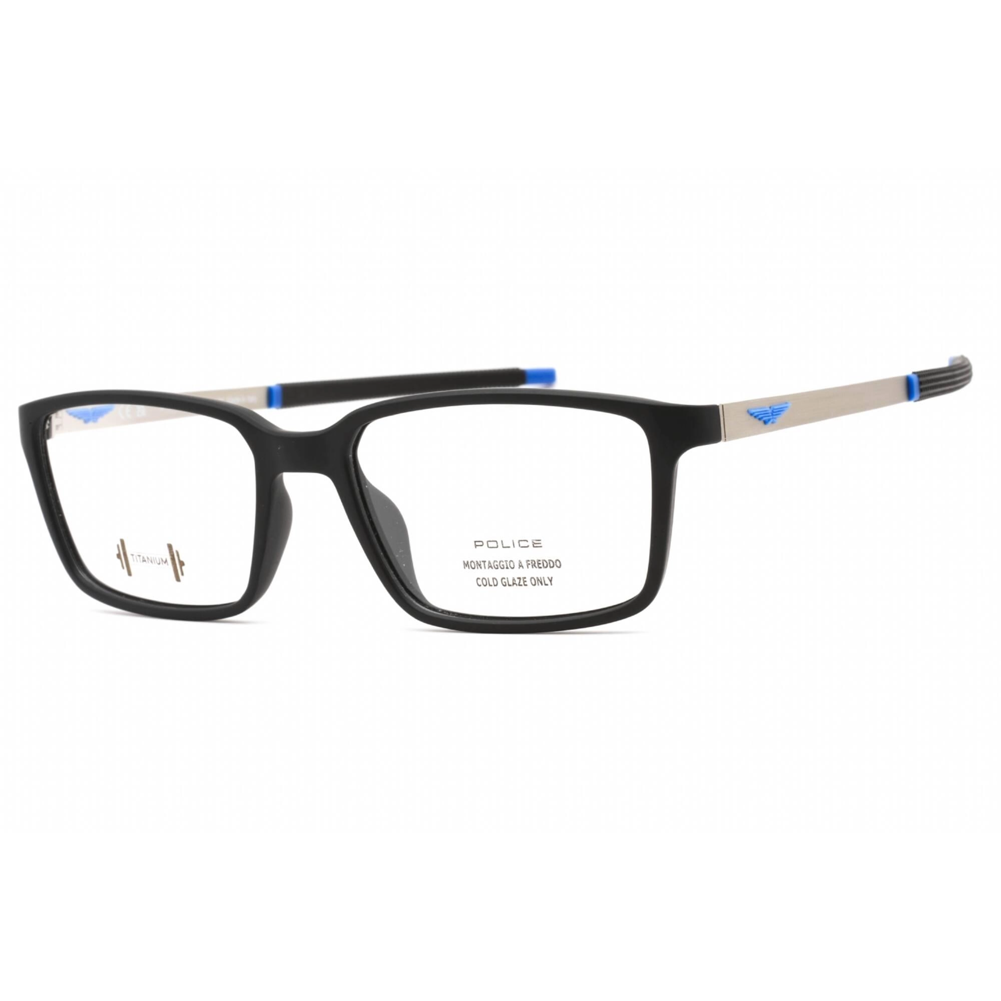 Police Men's Eyeglasses - Semi Matte Black Injected Propionate Square | VPLF85M 0U28