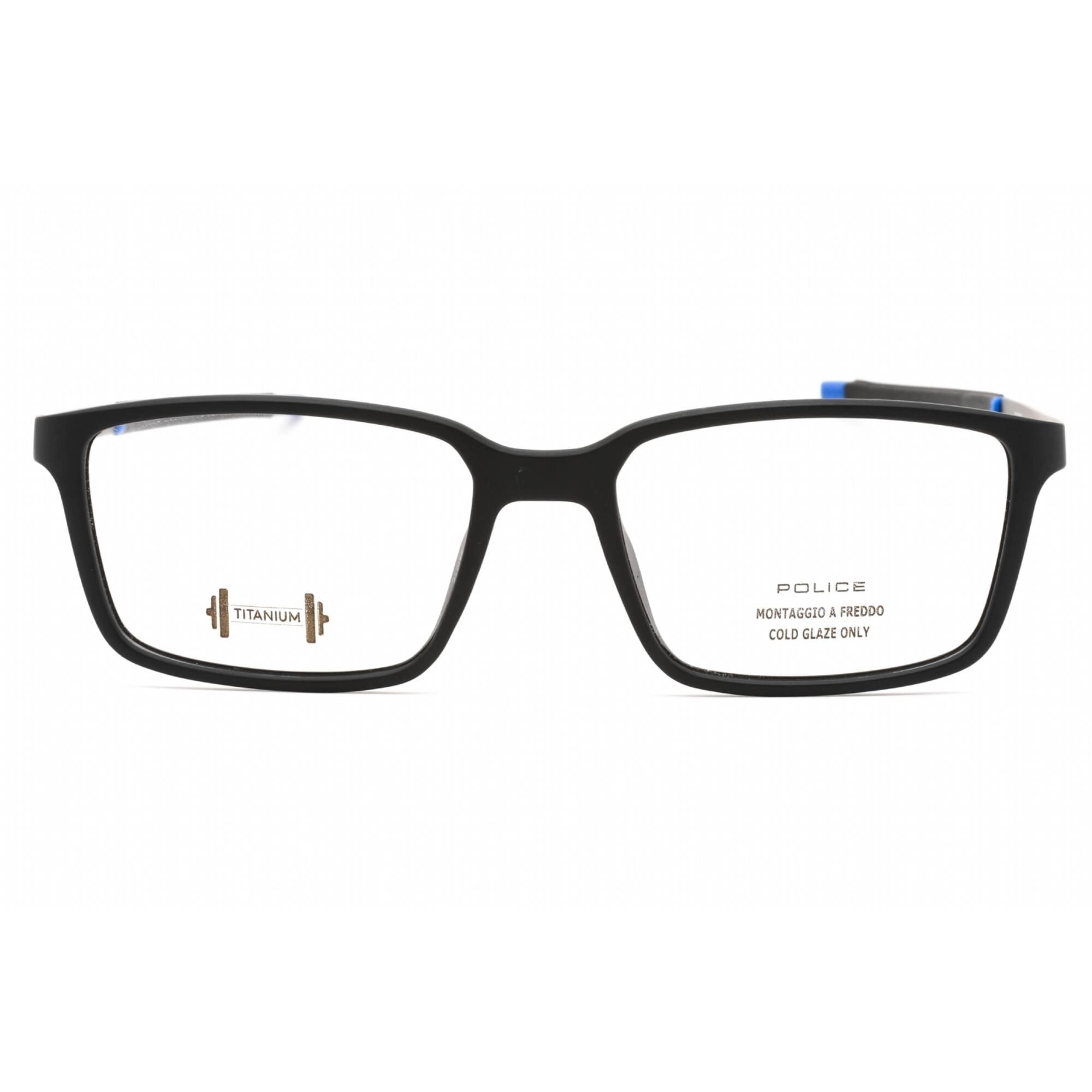 Police Men's Eyeglasses - Semi Matte Black Injected Propionate Square | VPLF85M 0U28