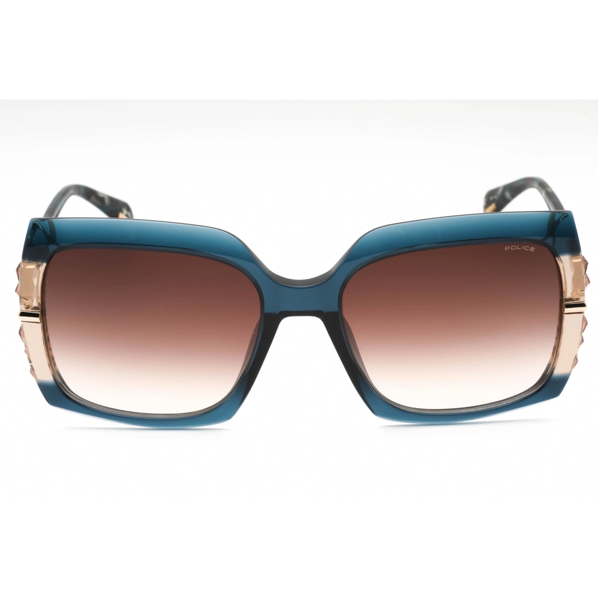 Police Women's Sunglasses - Transparent Blue Plastic Butterfly Frame | SPLG23 0AGQ