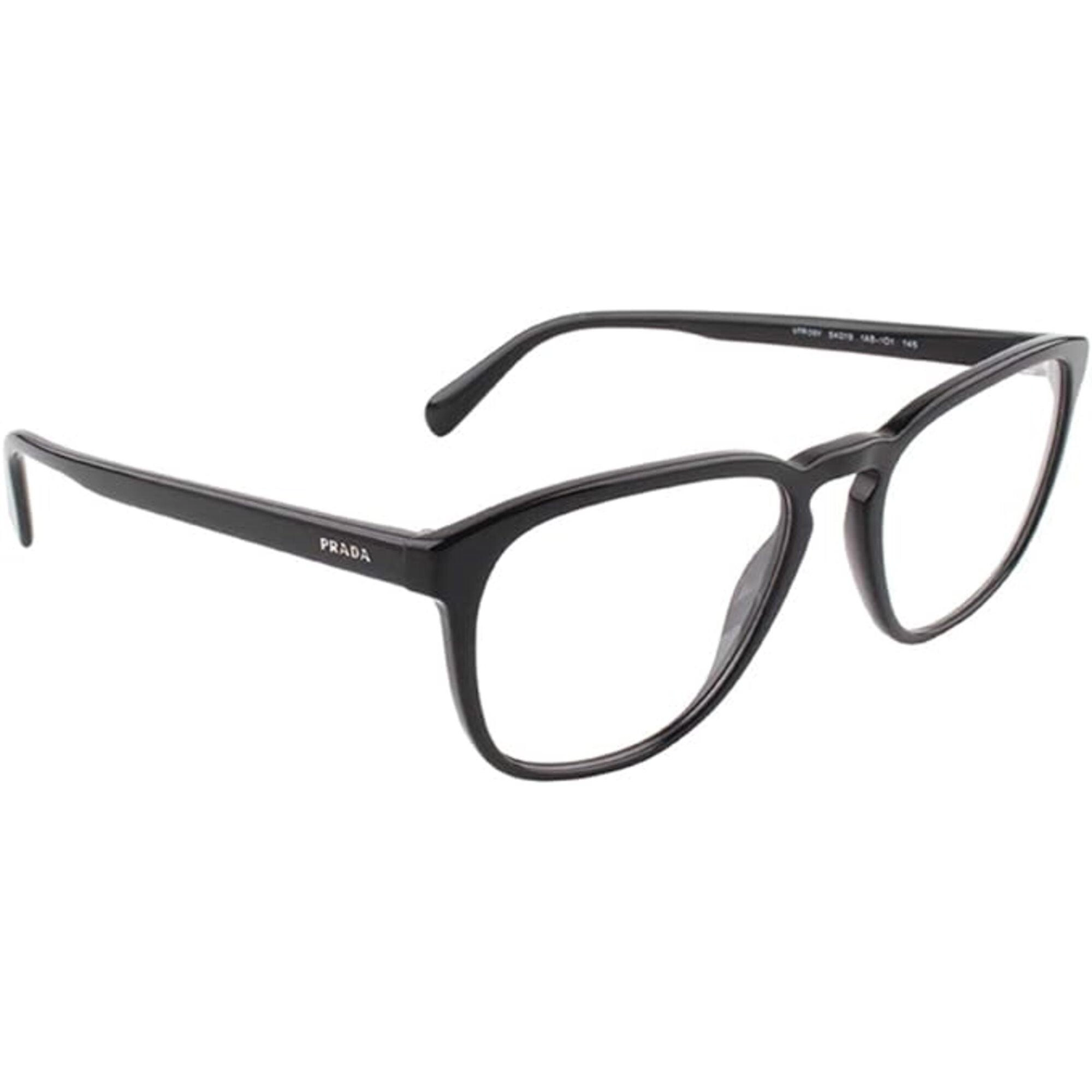 Prada Men's Eyeglasses - Black Plastic Full Rim Square Frame | PRADA 0PR09VV 1AB1O154