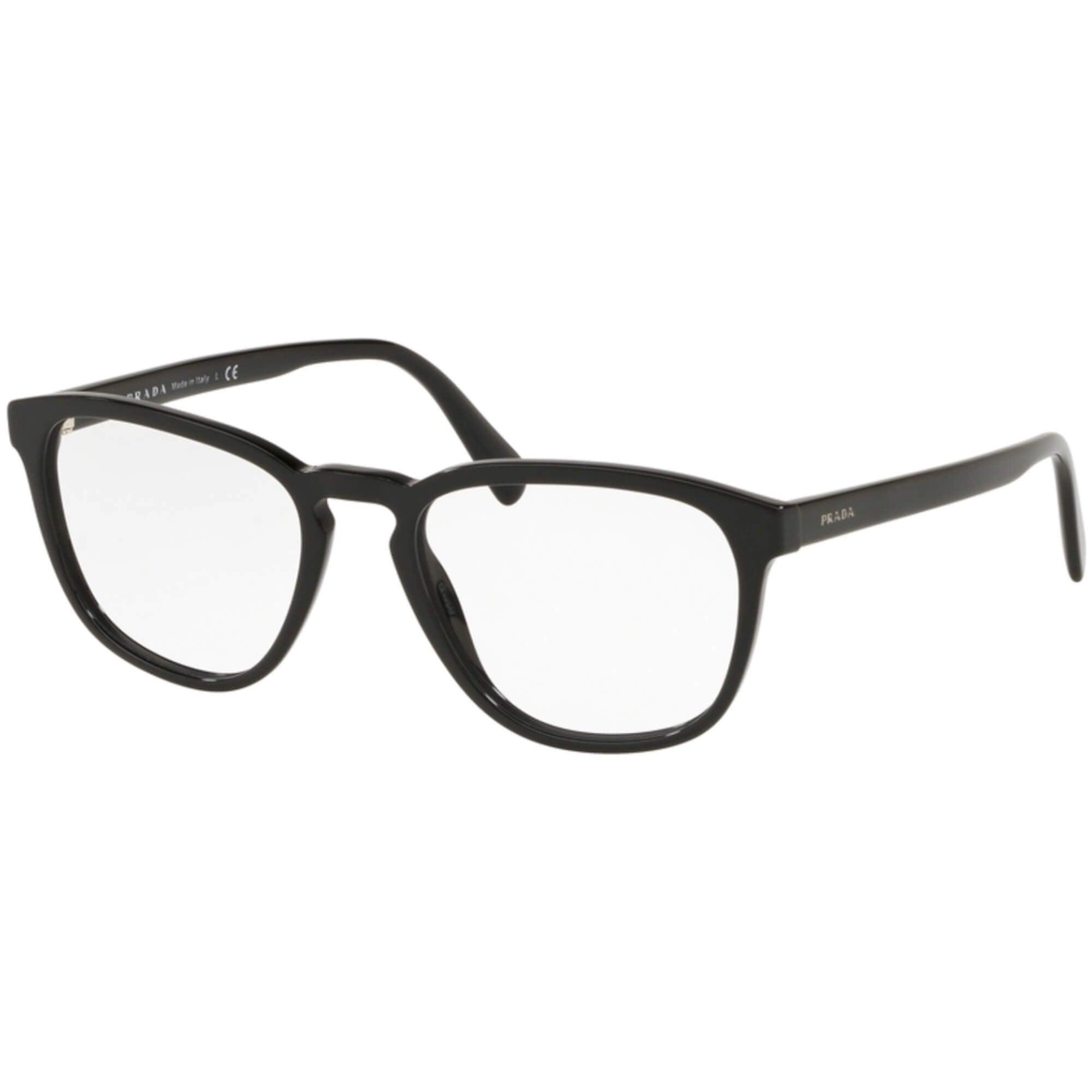 Prada Men's Eyeglasses - Black Plastic Full Rim Square Frame | PRADA 0PR09VV 1AB1O154