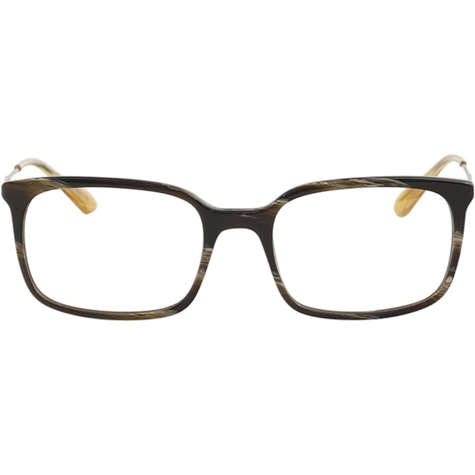 Prada Men's Eyeglasses - Dark Horn Plastic Rectangular Frame | PRADA 0PR16UV C9O1O155