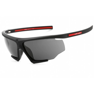 Prada Sport Men's Sunglasses - Black Rubber Frame Dark Grey Lens | 0PS 07YS DG006F