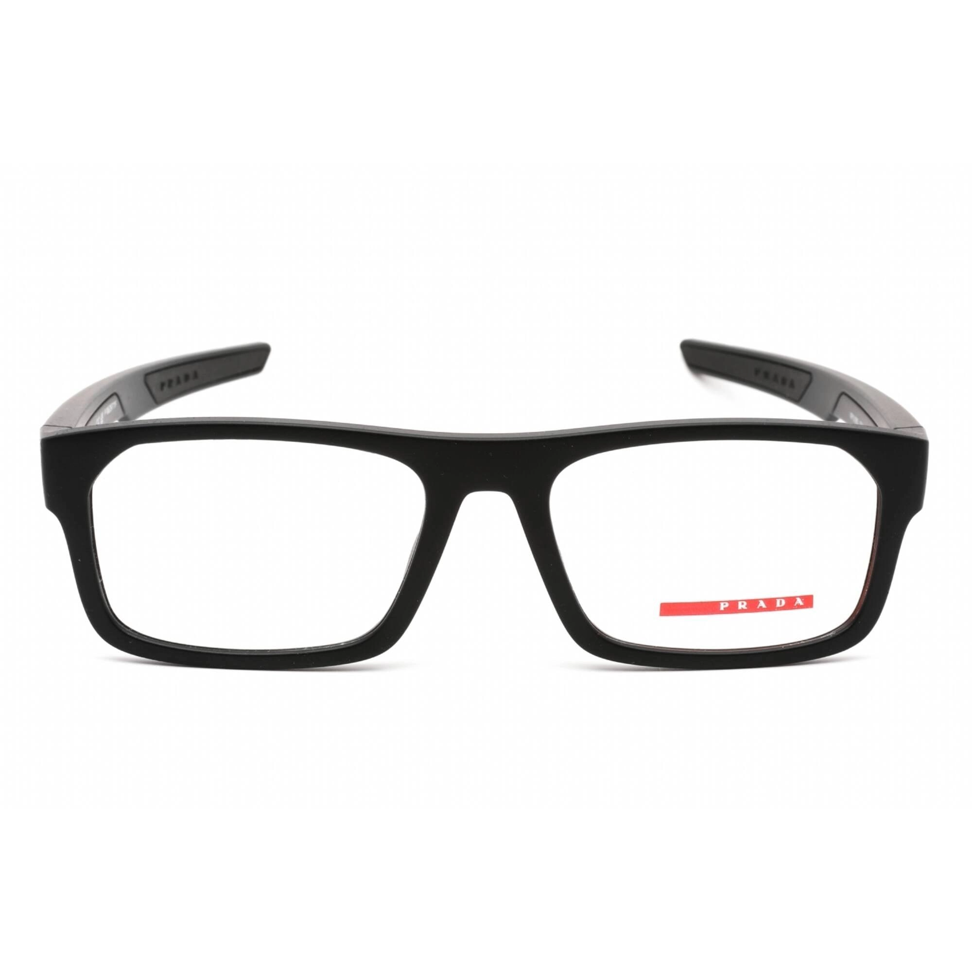 Prada Sport Women's Eyeglasses - Full Rim Black Rubber Plastic Frame | 0PS 08OV DG01O1