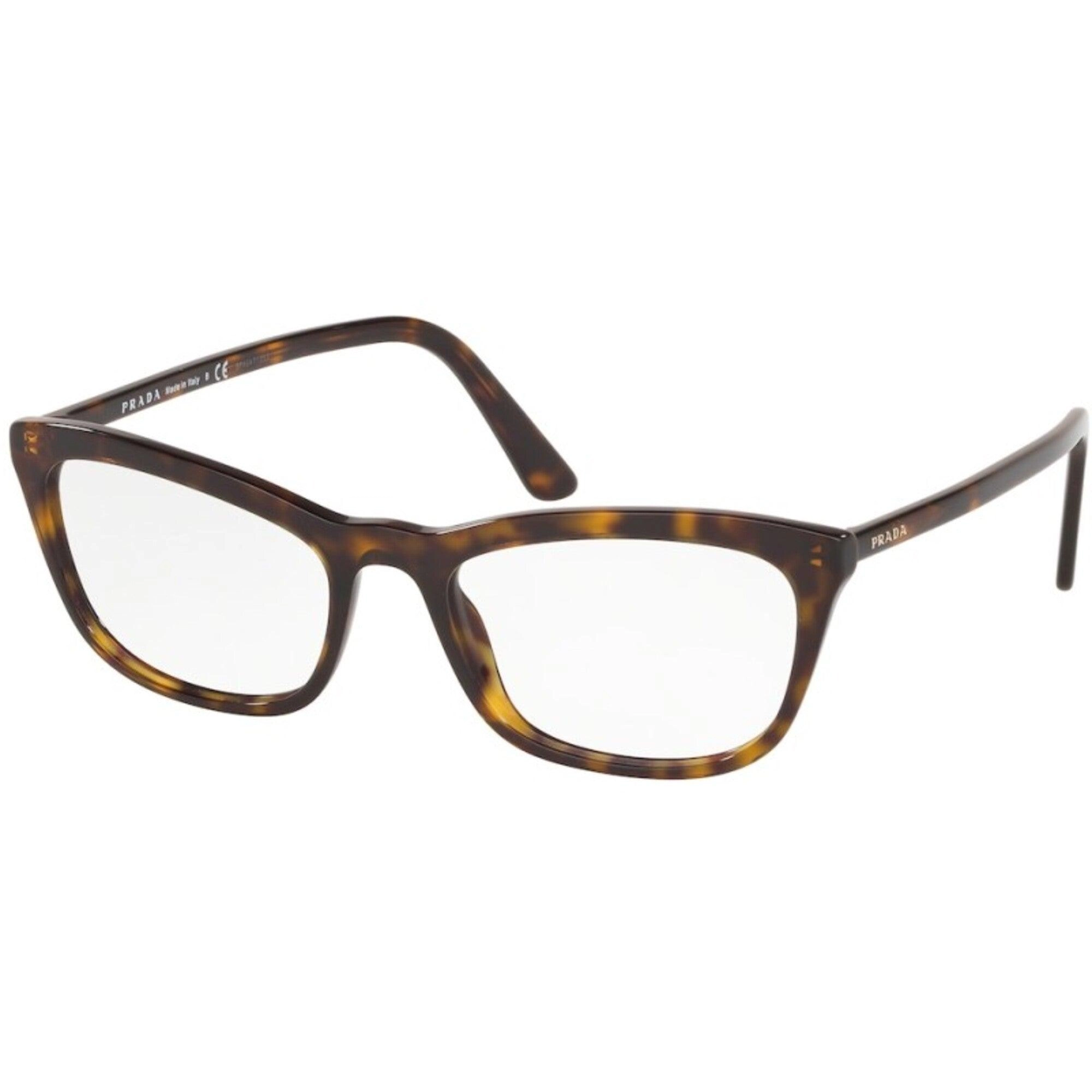 Prada Women's Eyeglasses - Havana Plastic Cat Eye Frame | PRADA 0PR10VV 2AU1O152