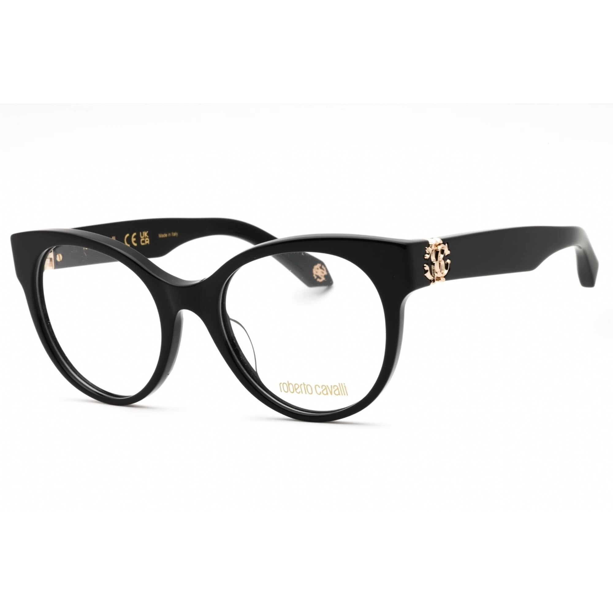 Roberto Cavalli Women's Eyeglasses - Black Acetate Cat Eye Full Rim | VRC027M 0700