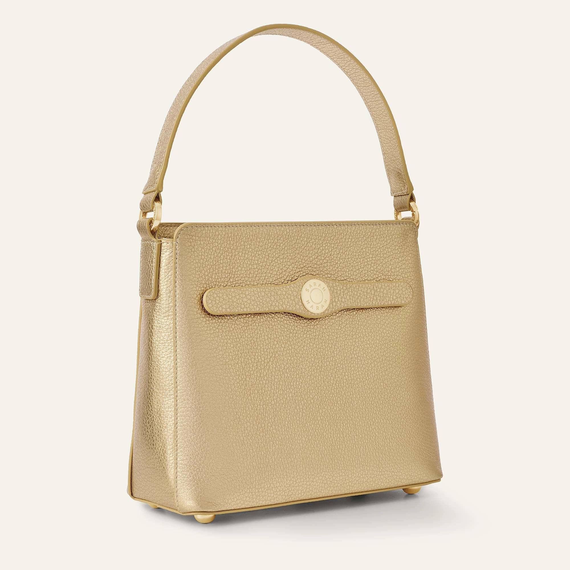 Rosa Handbag | Shimmer Metallic Gold with Gold hardware