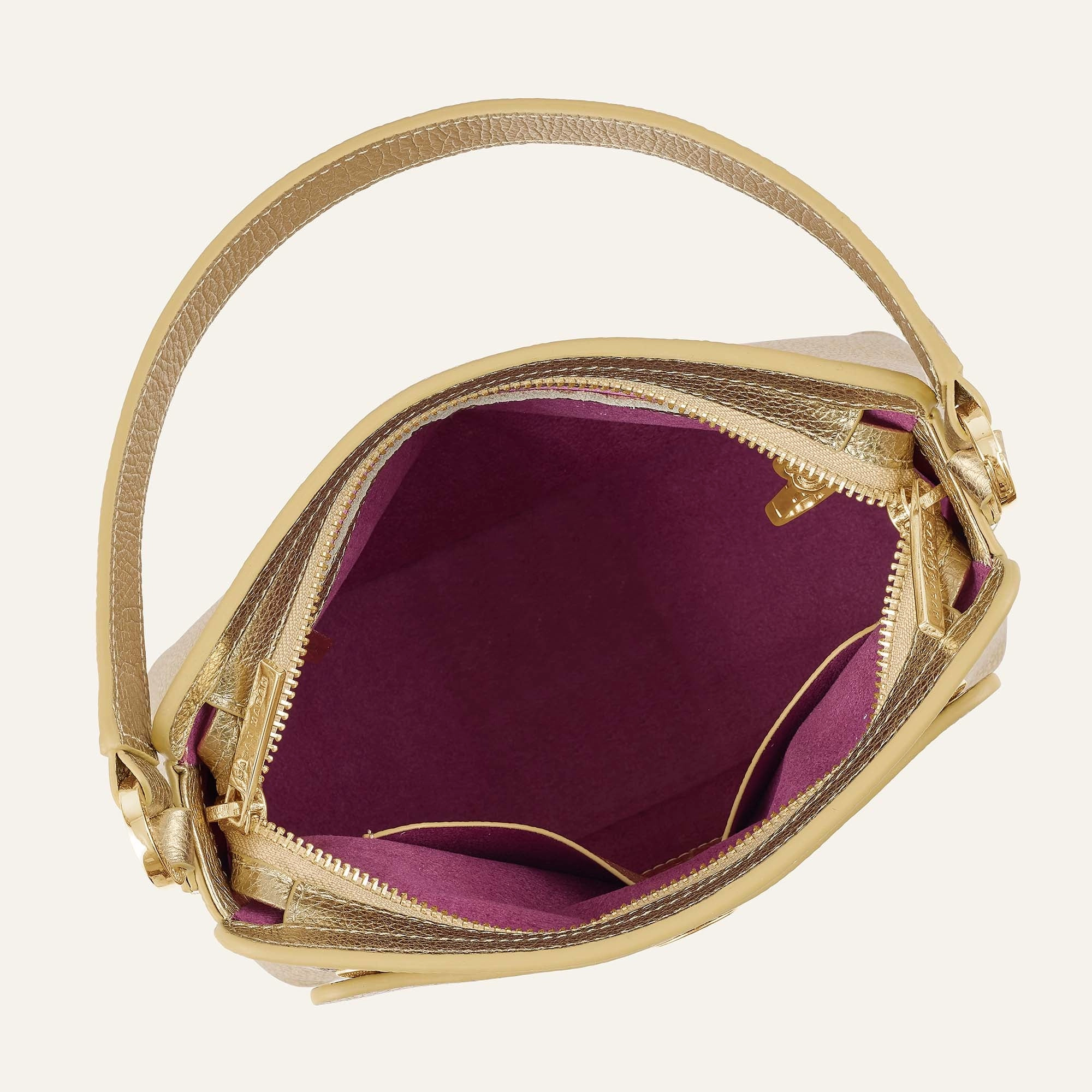 Rosa Handbag | Shimmer Metallic Gold with Gold hardware