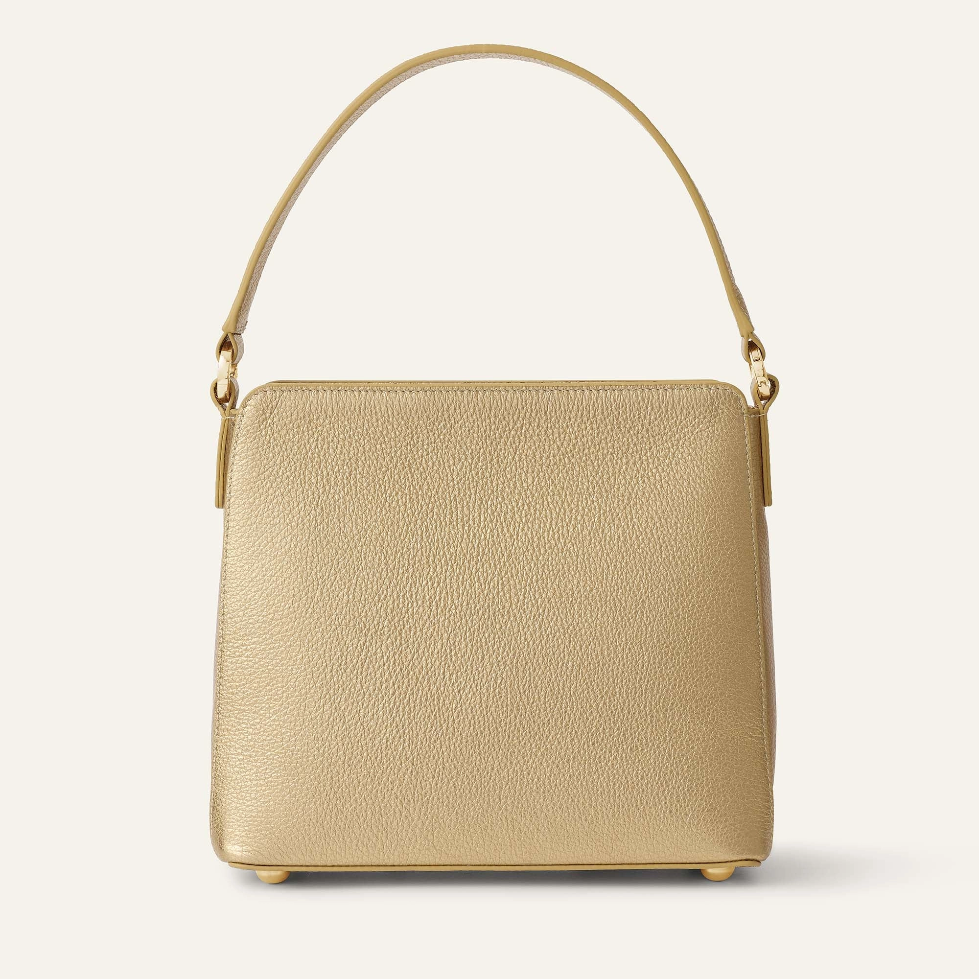 Rosa Handbag | Shimmer Metallic Gold with Gold hardware